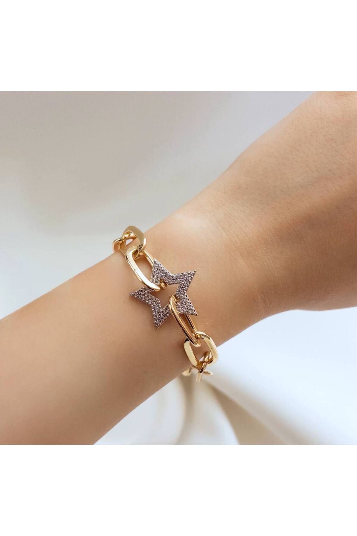 Minne Jewelry-Accessory Yıldızlı Bileklik - Gold Renk Yıldızlı Bileklik - Bileklik - Yıldız Bileklik