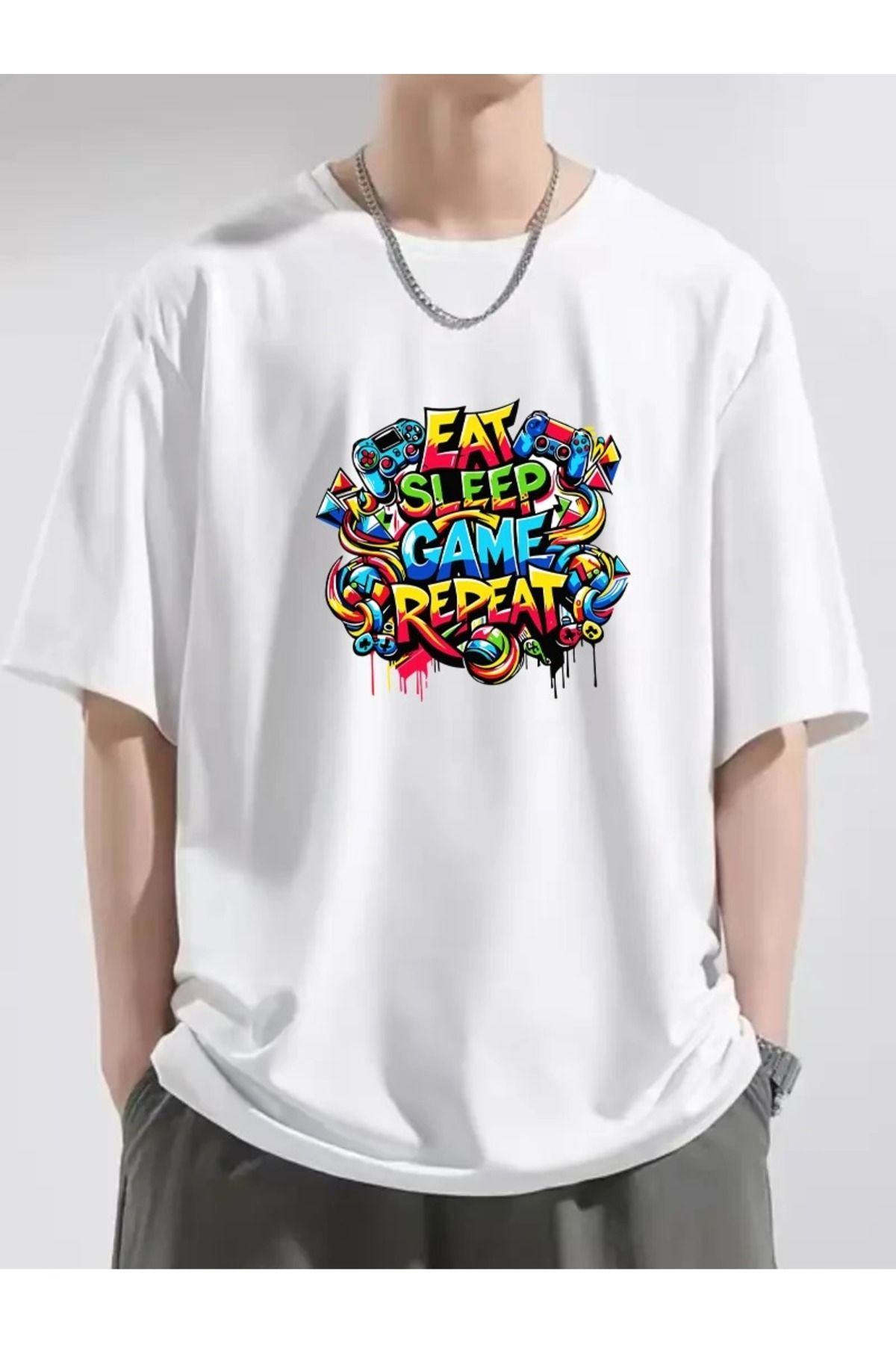 shidumanlar Eat-Sleep-Game-Repeat YE-UYU-OYNA-TEKRAR Tasarımlı