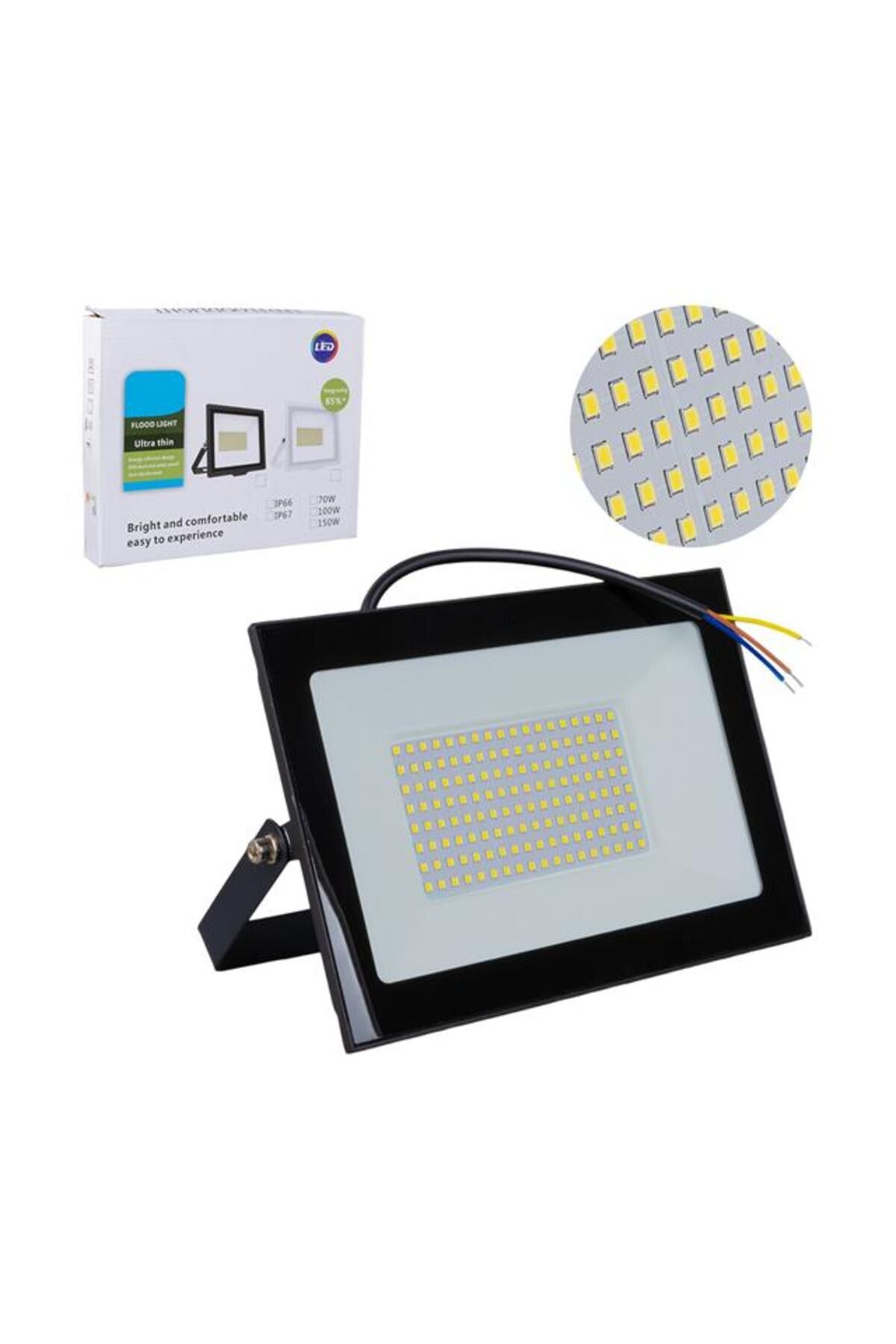 swilex 22572 100 Watt - 220 Volt 6500K IP66 150* Işık Açısı Siyah Slim Kasa Beyaz Led Projektör