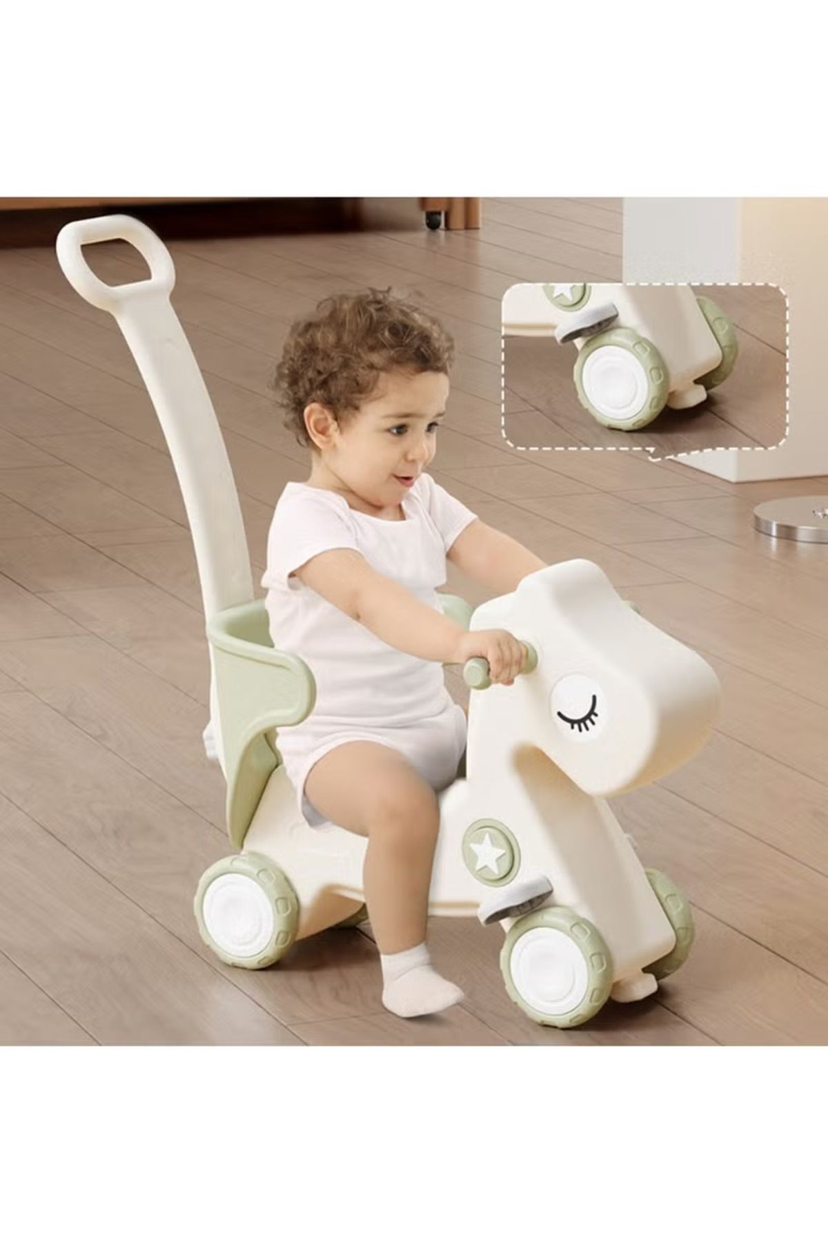 FULLJOY-Rocking Horse with Backrest for Toddlers with Detachable Balance Board and Footrest 3 in 1 3