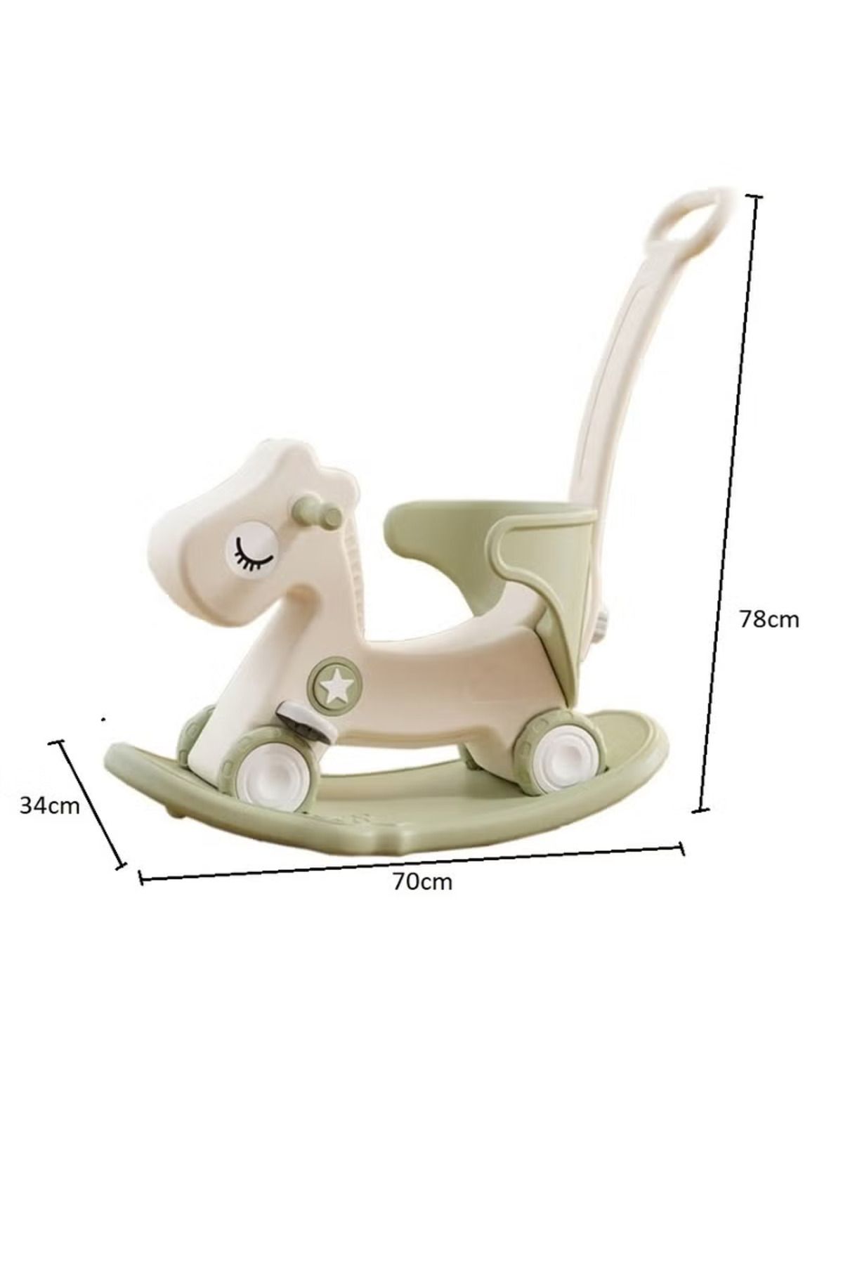 FULLJOY-Rocking Horse with Backrest for Toddlers with Detachable Balance Board and Footrest 3 in 1 2
