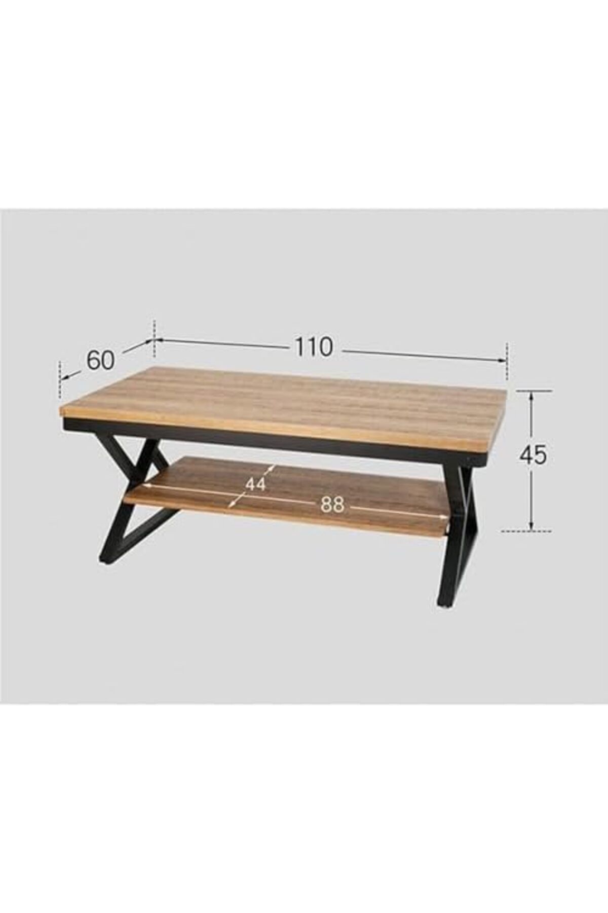 AGD-Modern Central Coffee Table with Two Levels Open Shelf 3