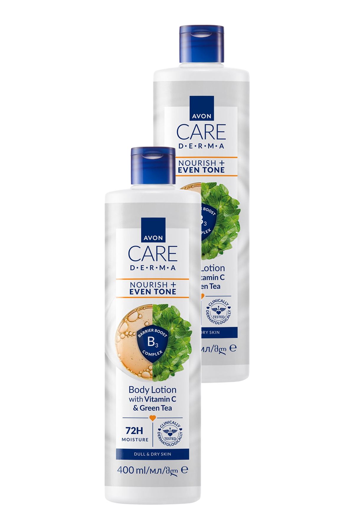 آون لوسیون بدن Care Derma Nourish + Even Tone بسته دوتایی ۴۰۰ میلی‌لیتری