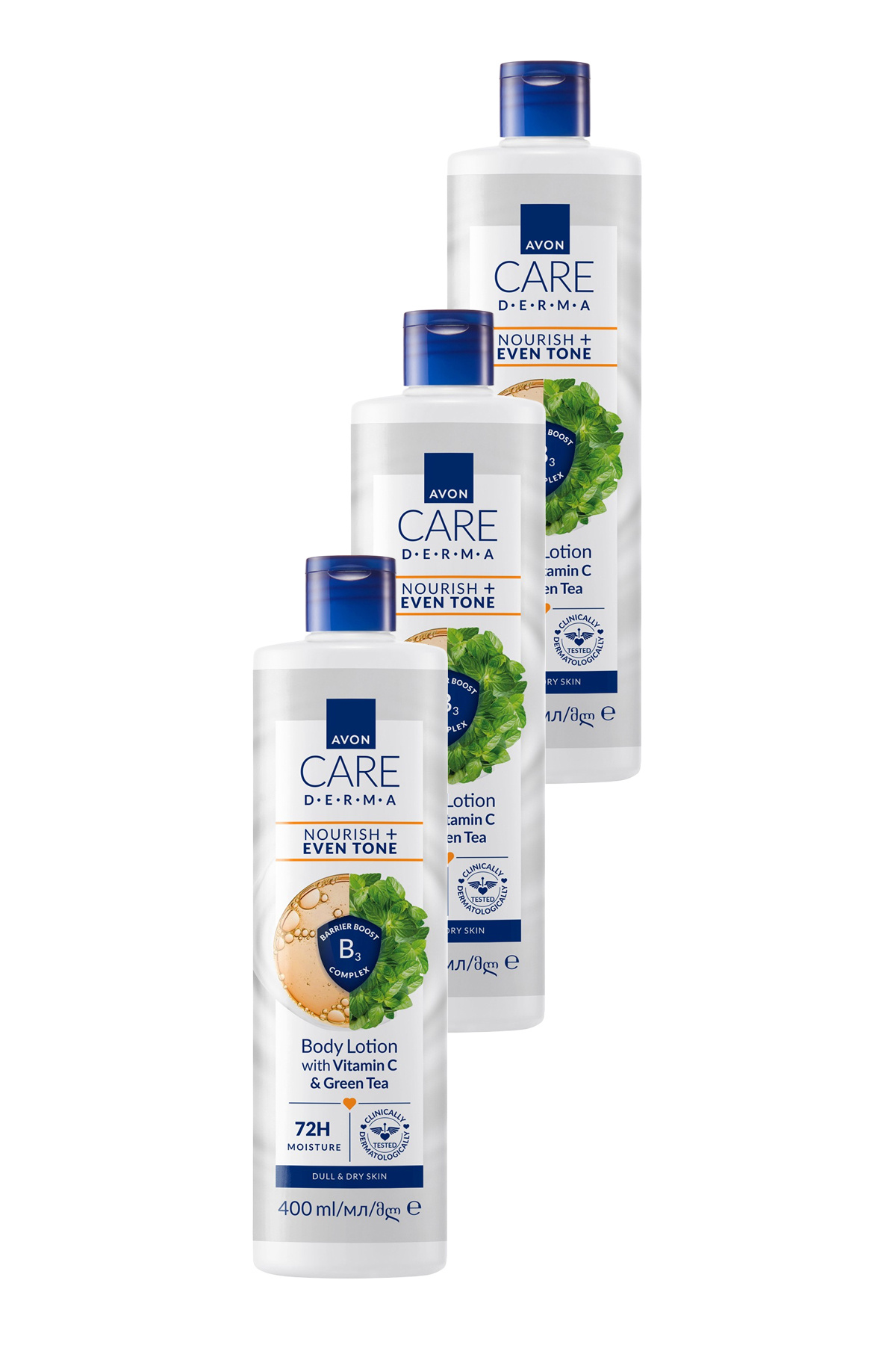 آون لوسیون بدن Care Derma Nourish + Even Tone بسته سه تایی ۴۰۰ میلی لیتری