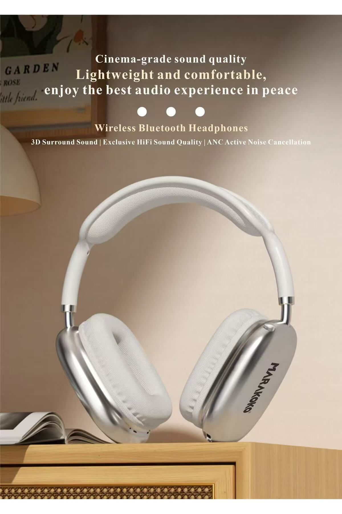 MARAKOKO-MA-EP98 Bluetooth Headphones with Clear Sound, Noise Cancelling Technology, and Stylish Design with Memory Slot - by Marcoco 5