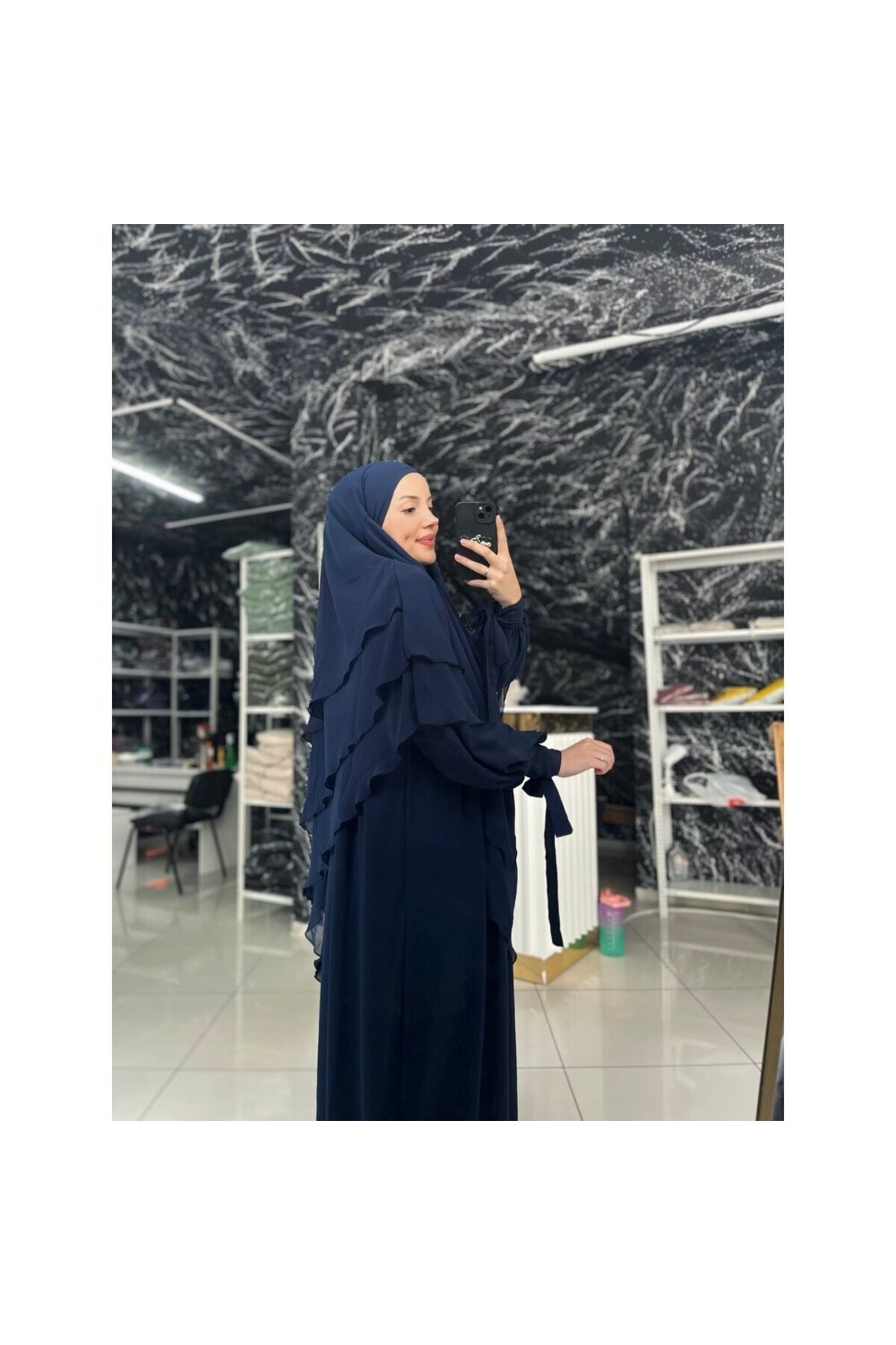 Fashion journey Ferace sufle 2li takım koldan bağlamalı takım tesettür hac umre standart beden