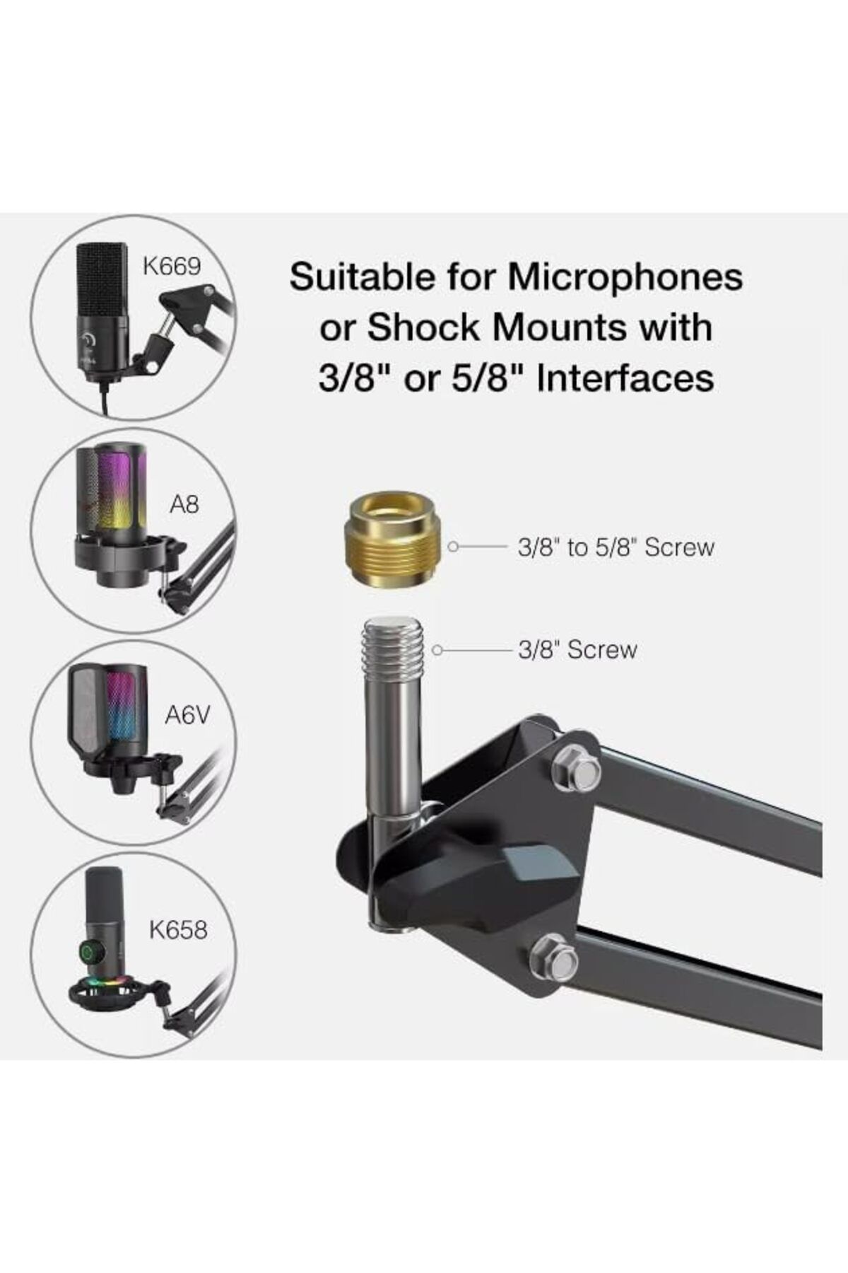 Generic-Professional Recording Microphone Table Stand (CS1), Adjustable Microphone Scissor Arm Stand with He 4