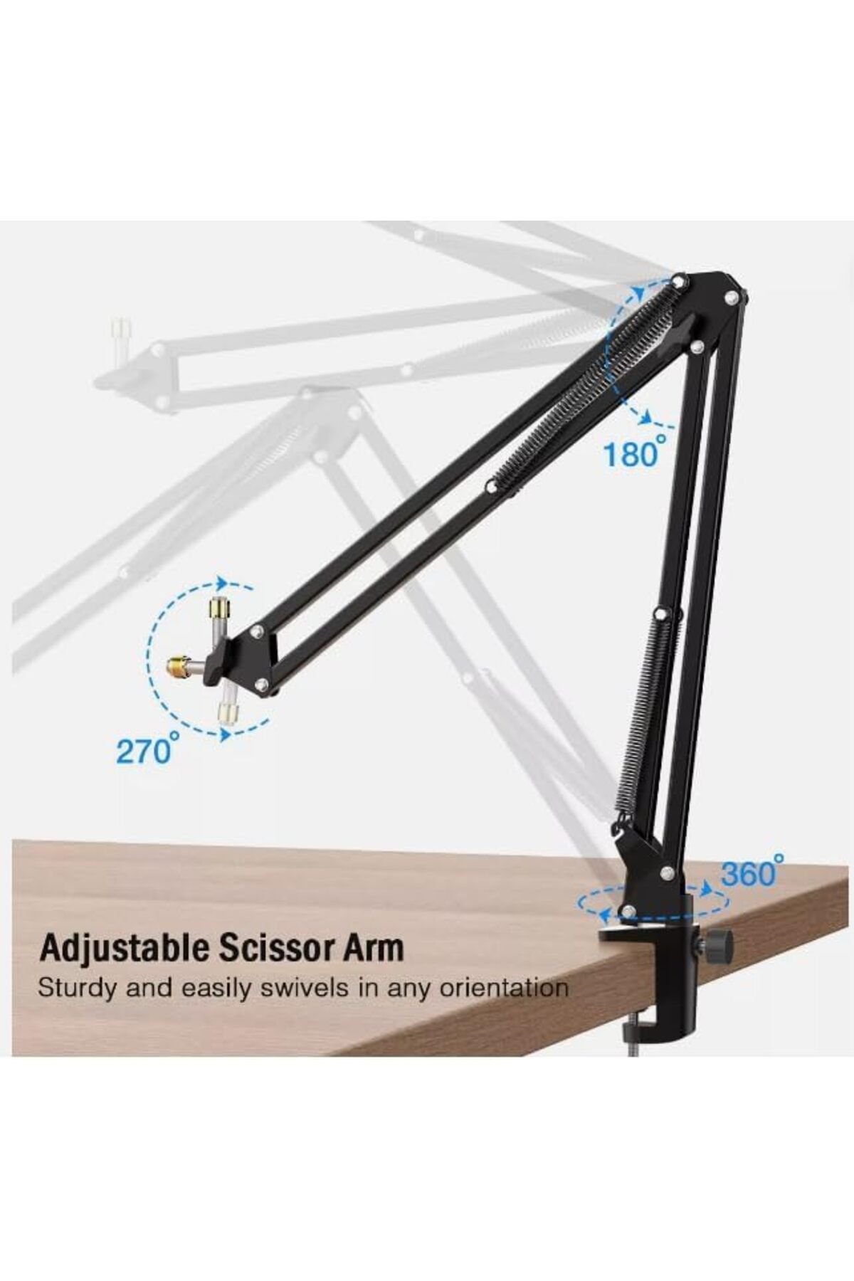 Generic-Professional Recording Microphone Table Stand (CS1), Adjustable Microphone Scissor Arm Stand with He 2