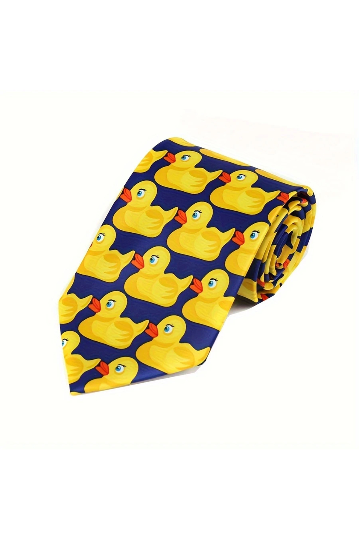 MİLSO  Sarı Ördek Desenli Lacivert Kravat – Eğlenceli ve Stil Sahibi Tasarım - Görsel 8