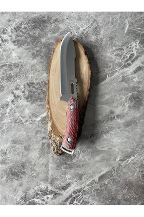 empressnaturalstone Kırmızı Metal Kabze Kamp Bıçağı–Cam-Buz Kırmalı, İp Takma...