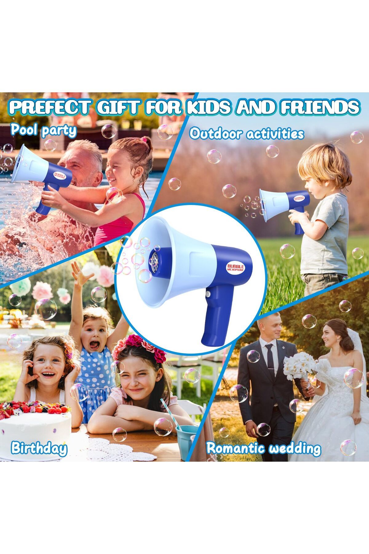 Toybox-2 in 1 Outdoor Bubble Microphone Toys Bubble Maker with LED Light & Music Bubble-Machine Toys 5
