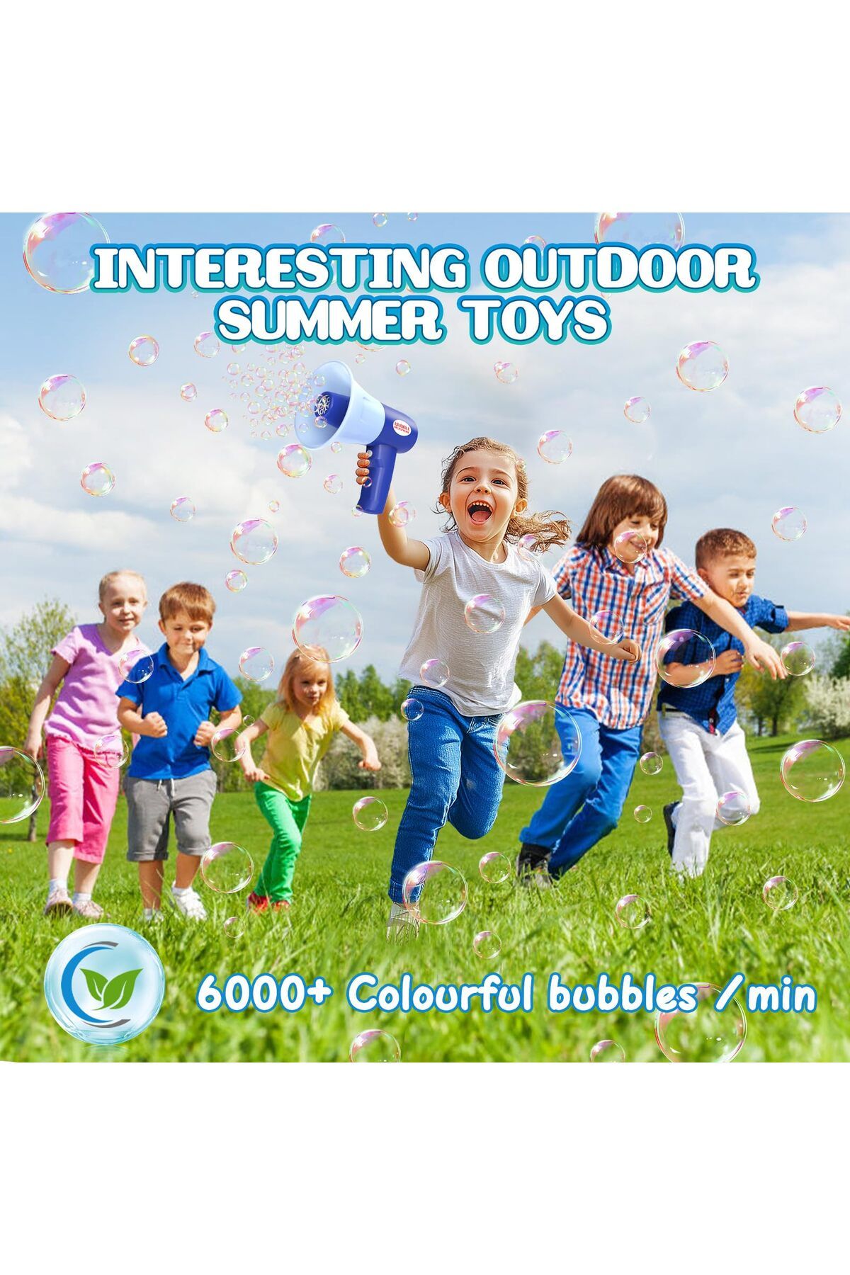 Toybox-2 in 1 Outdoor Bubble Microphone Toys Bubble Maker with LED Light & Music Bubble-Machine Toys 6
