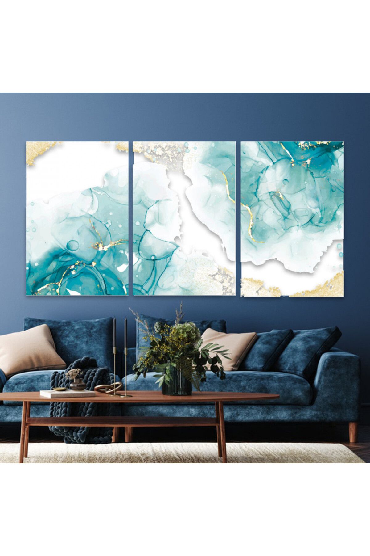 4gdran-Three luxurious modern canvas paintings with a hidden wooden frame 1
