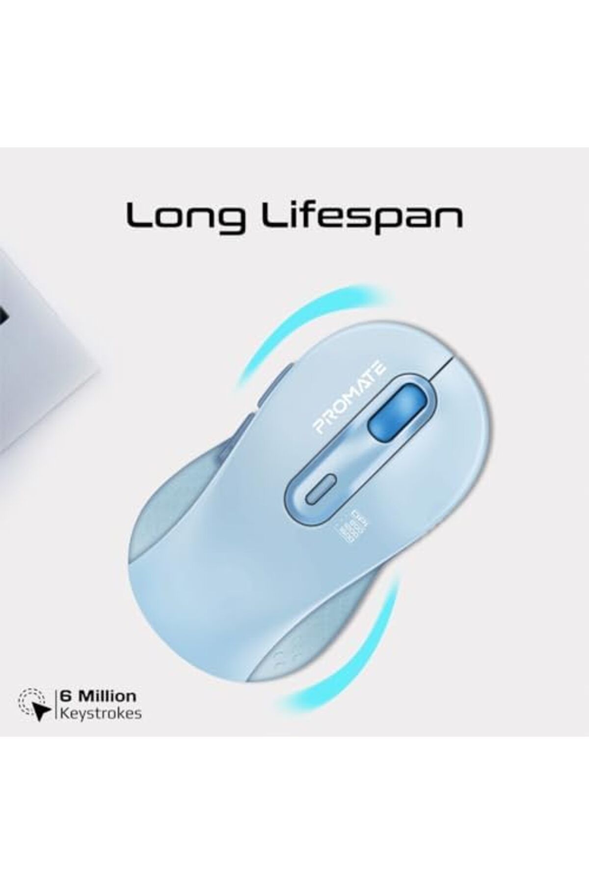 Promate-Wireless Mouse, Ergonomic Ambidextrous Wireless Mice with Dual Mode Connectivity, Bluetooth 7