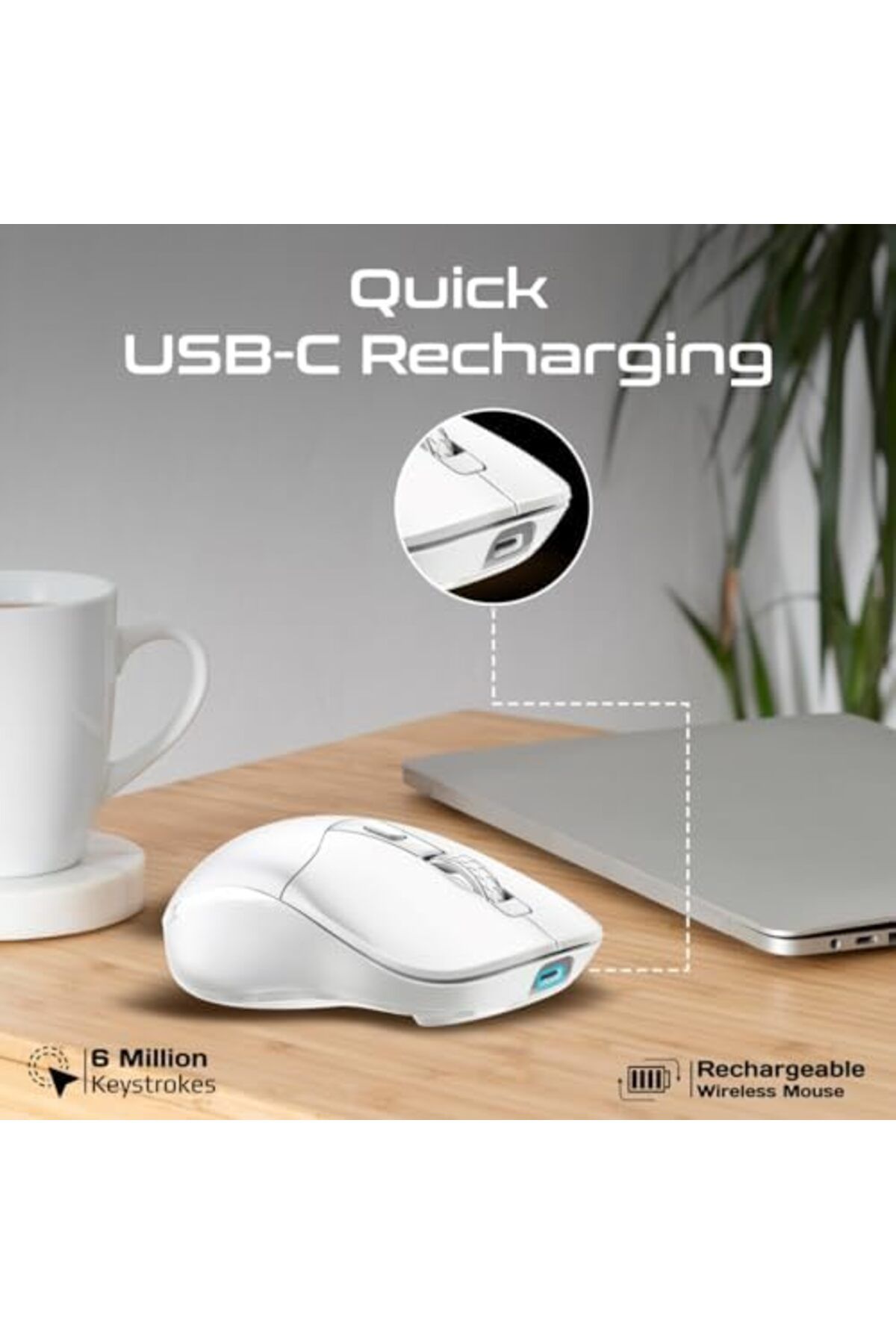 Promate-Cordless Mouse - Premium Bluetooth Nano Receiver Wireless Mouse with Dual Mode Connectivity 7