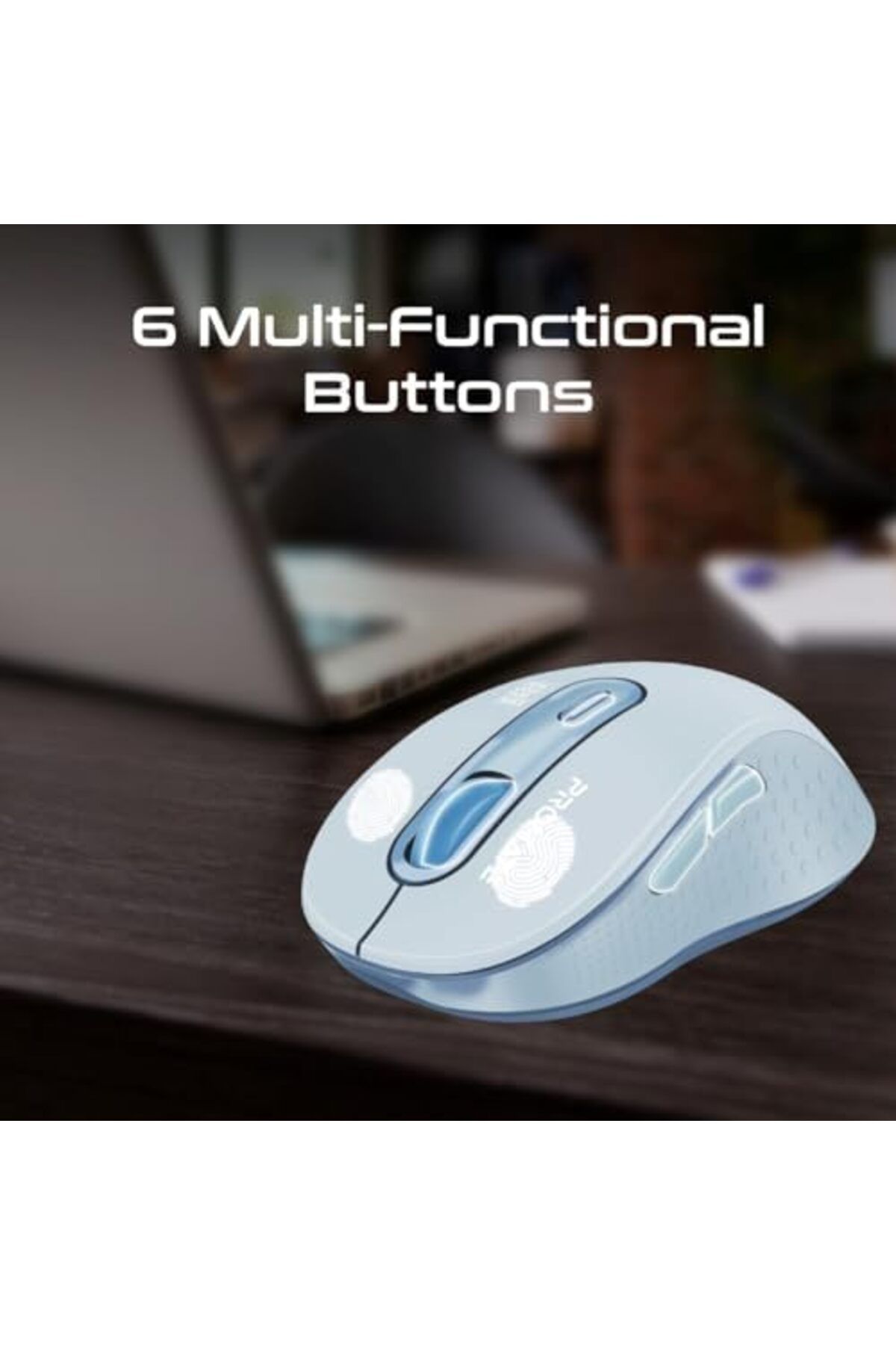 Promate-Wireless Mouse, Ergonomic Ambidextrous Wireless Mice with Dual Mode Connectivity, Bluetooth 5