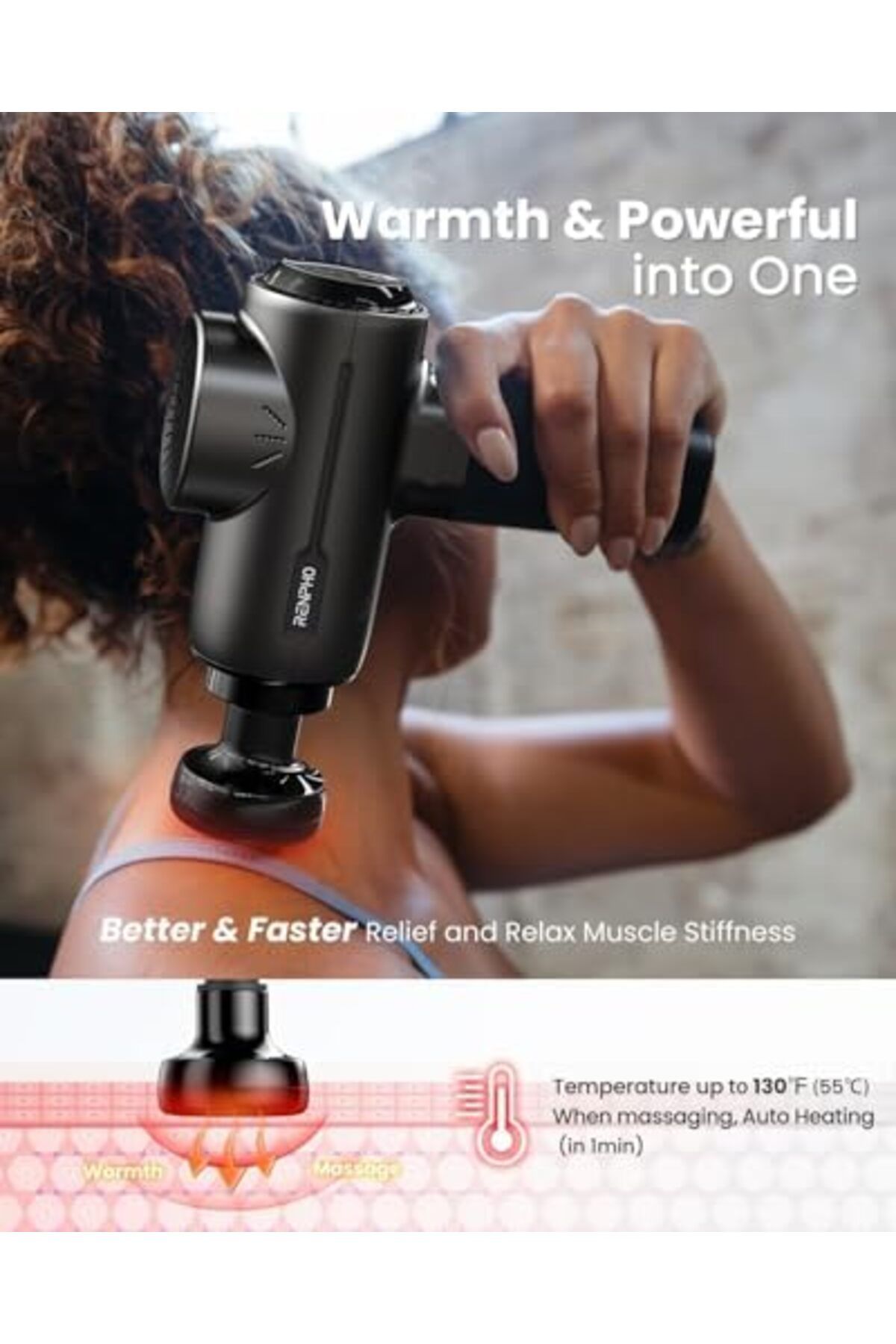 RENPHO-Active Massager with Heat Deep Tissue Muscle, 2022 Upgrade Powerful Portable Massager 4