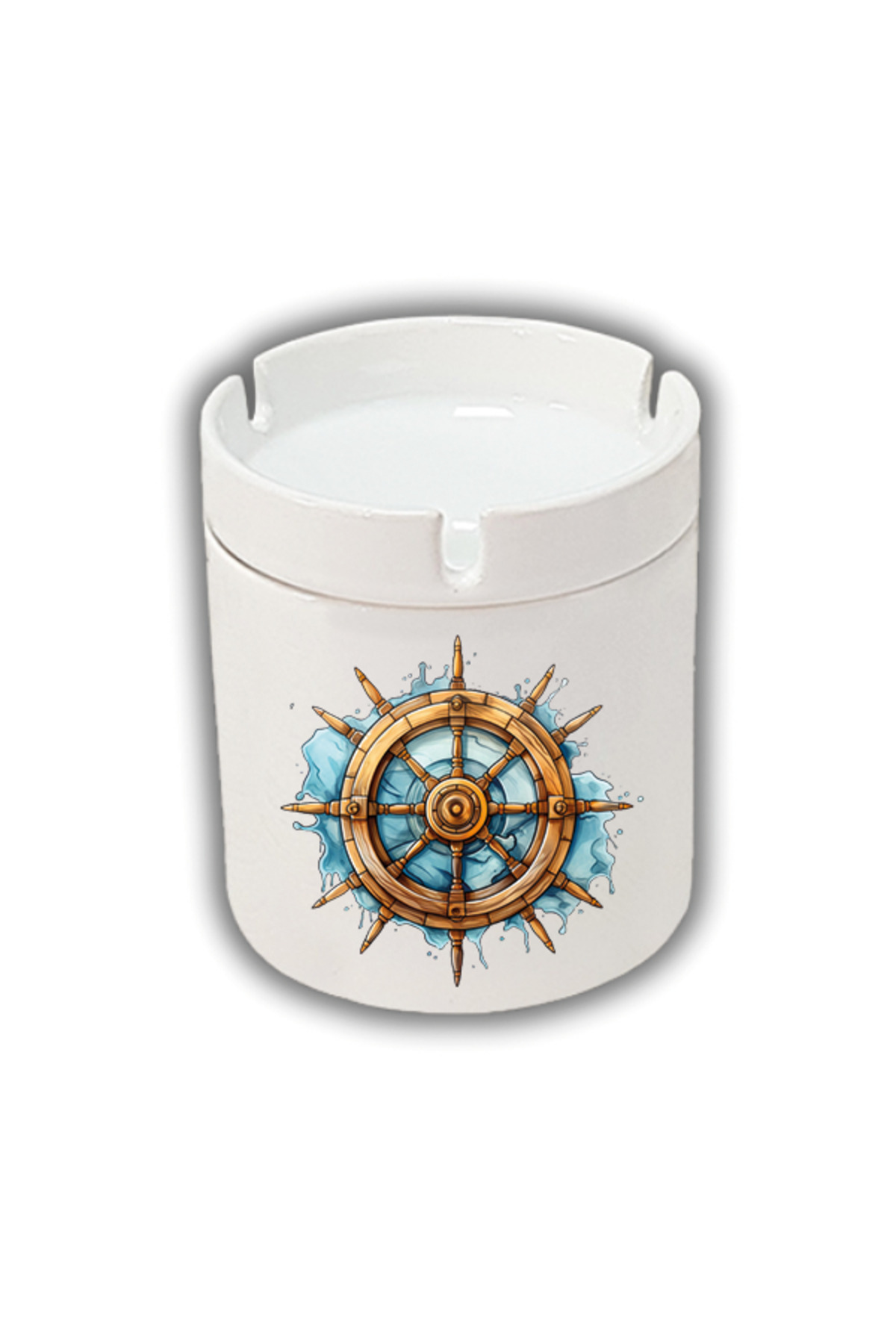 Genel Markalar Kokusuz Sigara Küllüğü - Kokusuz Kül Tablası - Doğart Sanat Gemi Dümeni Baskılı Kül Tablası