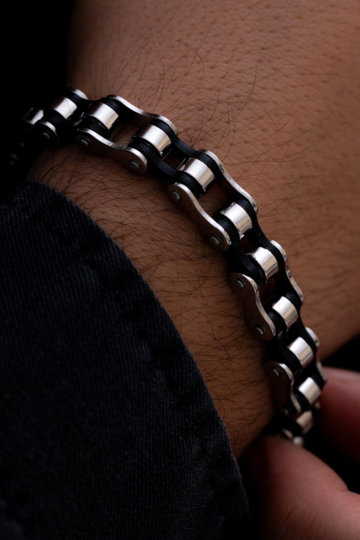 Motorcycle Bicycle Chain Black • Lover • Wife • Father Steel Bracelet