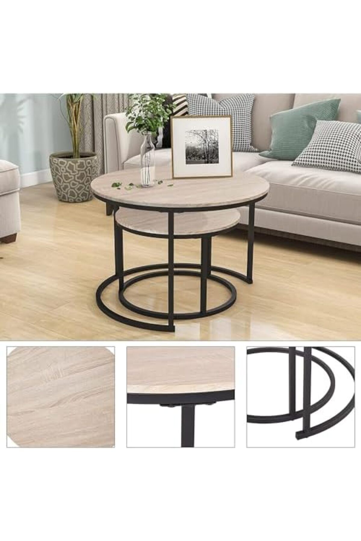 AGD-Round Coffee Tables from AGD, Beige 8