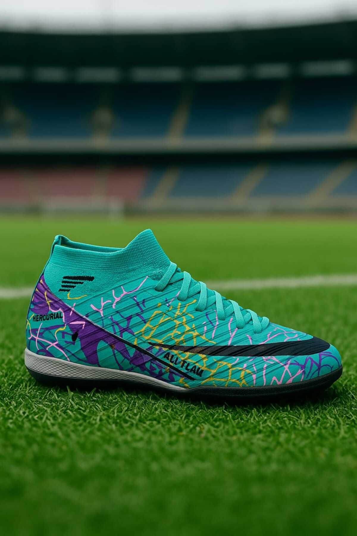 IN-STEP-Lightweight Astroturf Field Shoes with Socks Colorful Patterned Non-Slip Soles 1