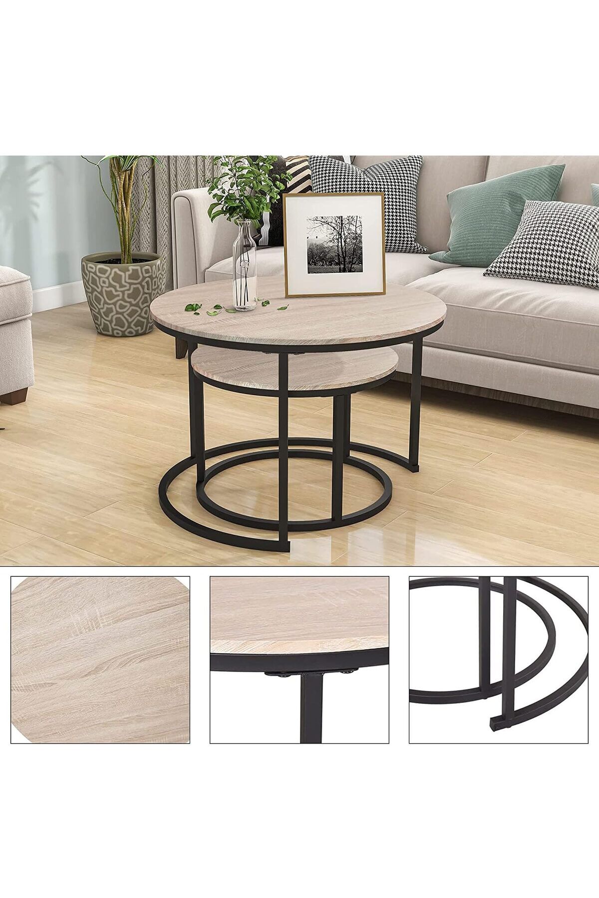 AGD-Round Coffee Tables from AGD, Beige 7