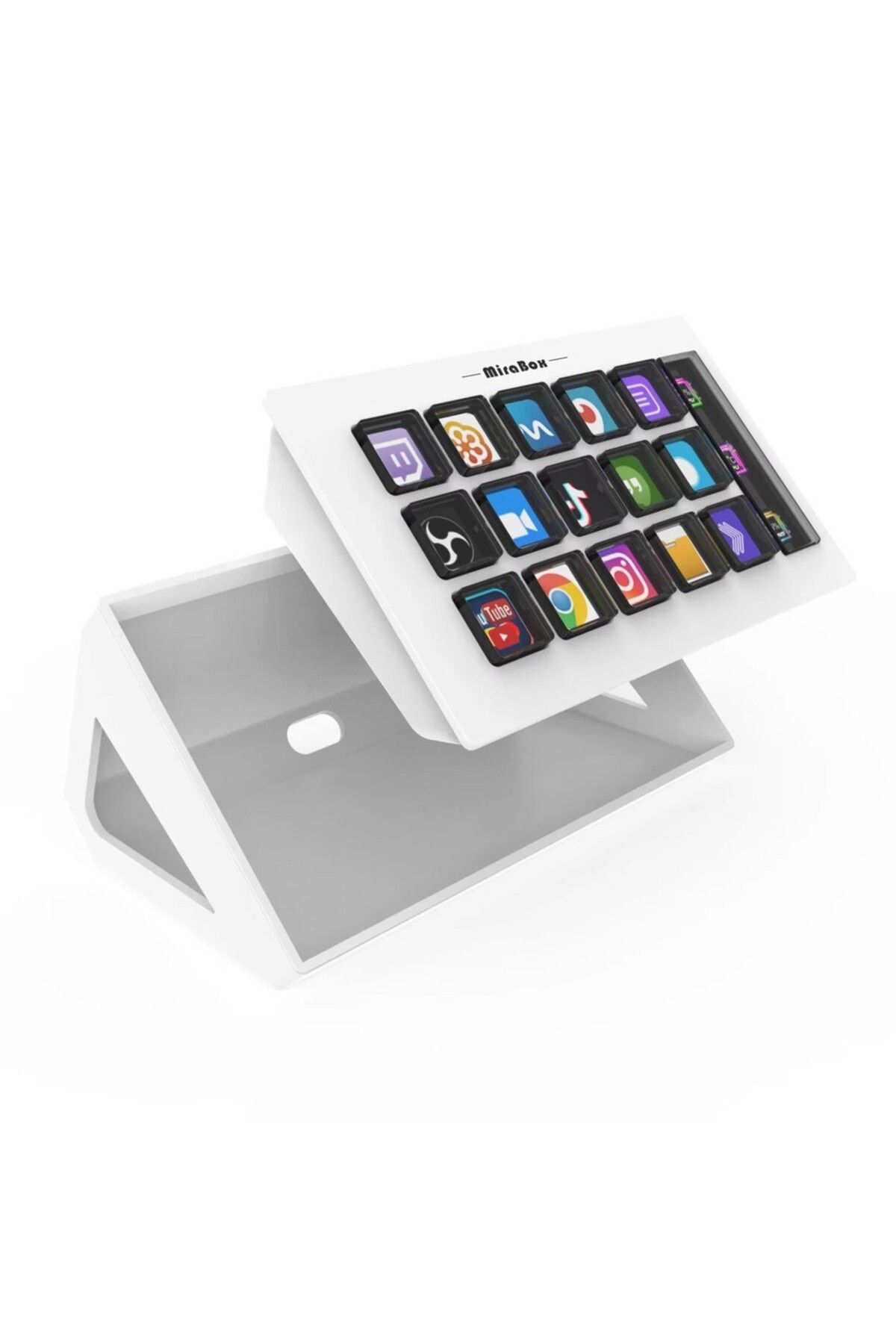 JIMITU-White Stream Dock Mini Visual Keyboard 15Keys StreamDeck LCD Button Live Content Creation Controller 1