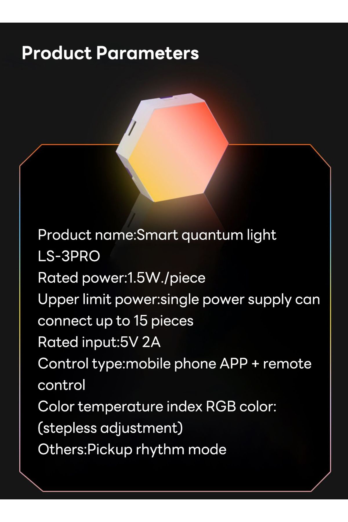 sharpdo-إضاءة خلفية بإضاءة كمومية سداسية الألوان RGB، إضاءة توصيل مجانية DIY 5