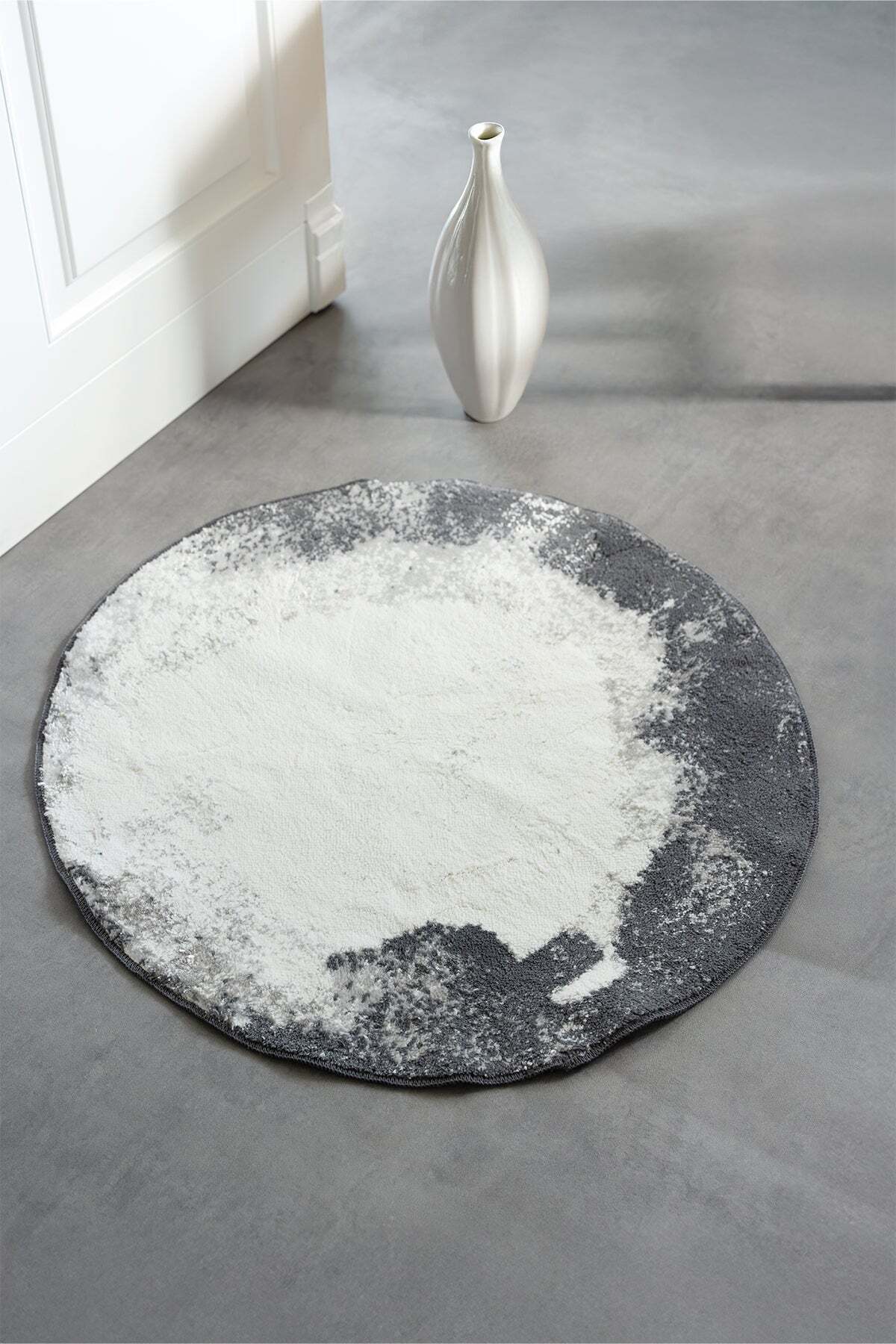 TRYOLE Covoraș De Baie Rotund Hypnos 70x70 Gri Închis - One Size