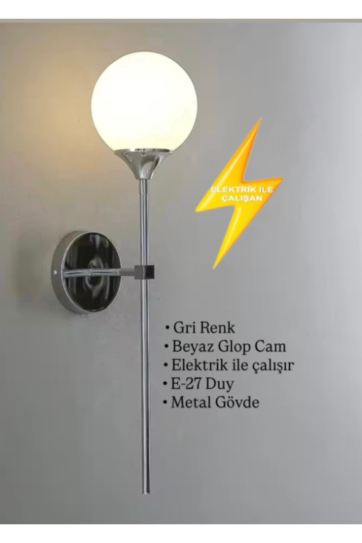 Modern Wall Sconce Wall Sconce Globe Glazed E-27 Duy Metal Body Works Electrically