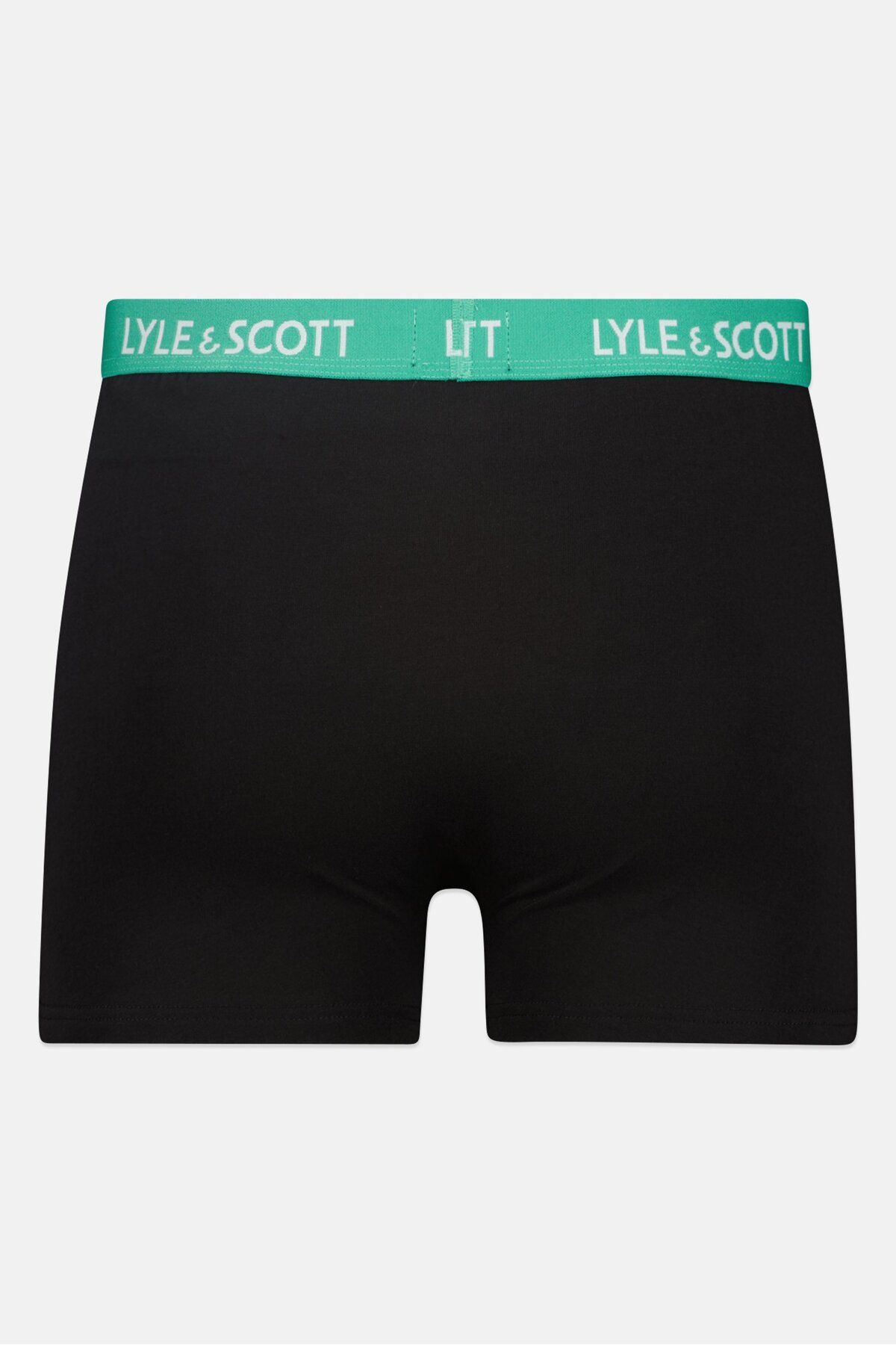 Lyle & Scott-مجموعة من 5 بوكسرات بشعار العلامة التجارية للرجال، باللون الأسود 2