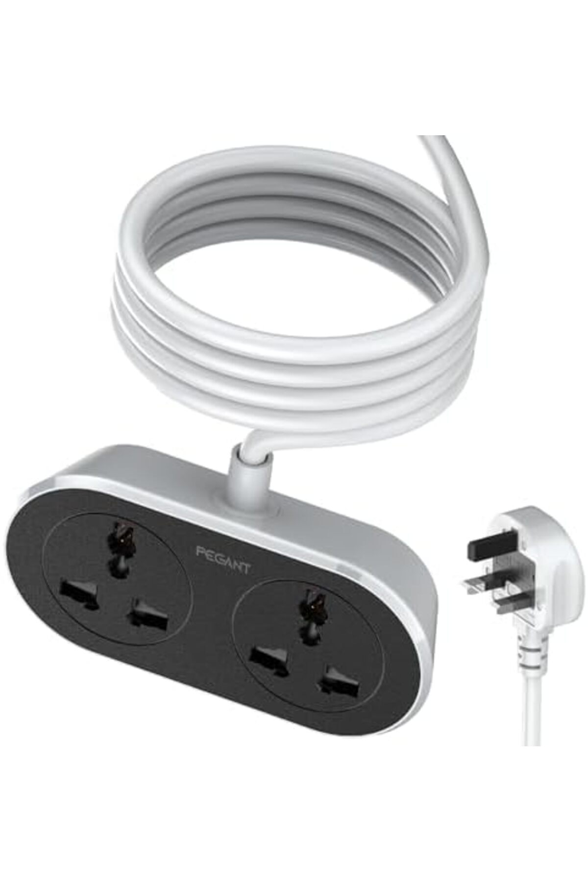 Generic-PEGANT 2 Way 5 Meters, 2 Universal Outlets Power Extension Cord 1