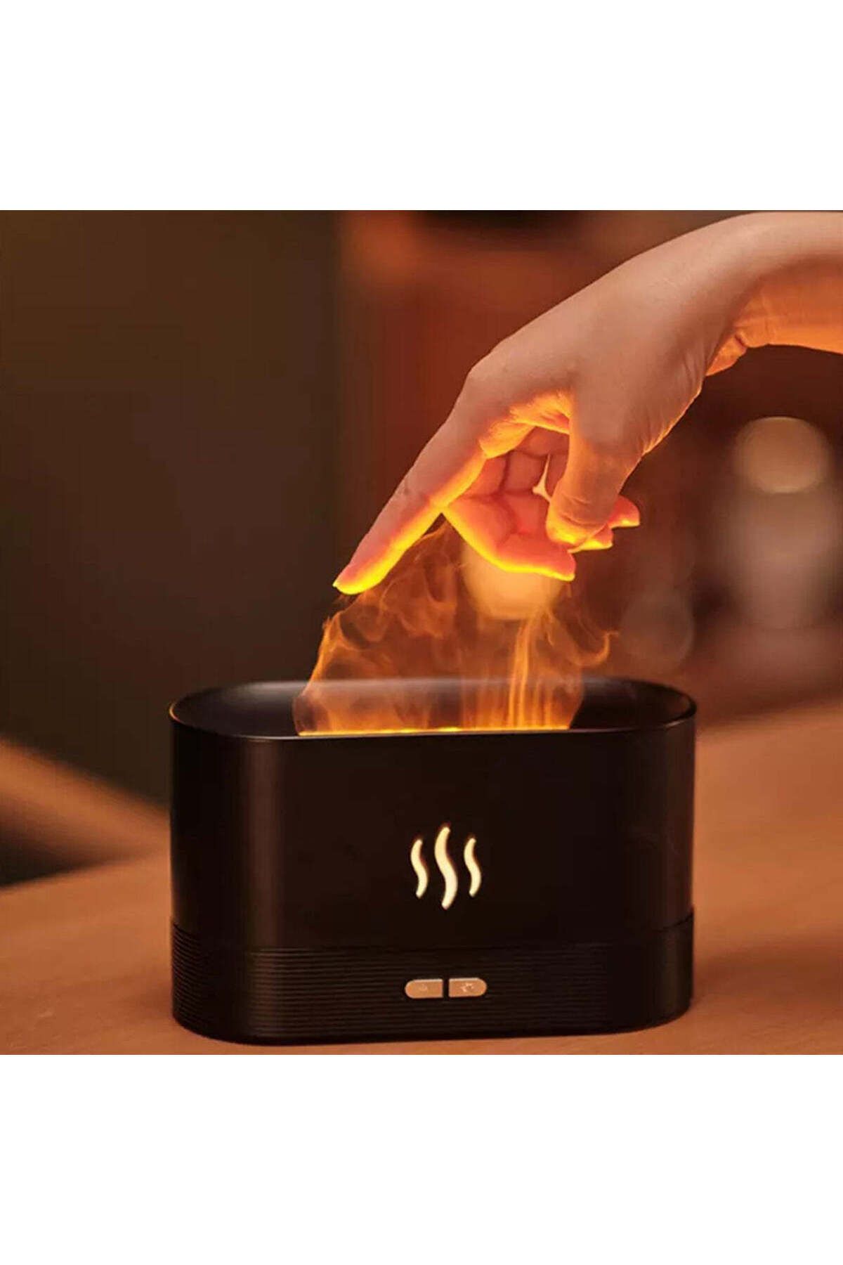 divendi-ro-Aromatherapy Diffuser and Humidifier with Flame and Ultrasound Effect, 3 in 1, LED RGB, 180ml, Black 3