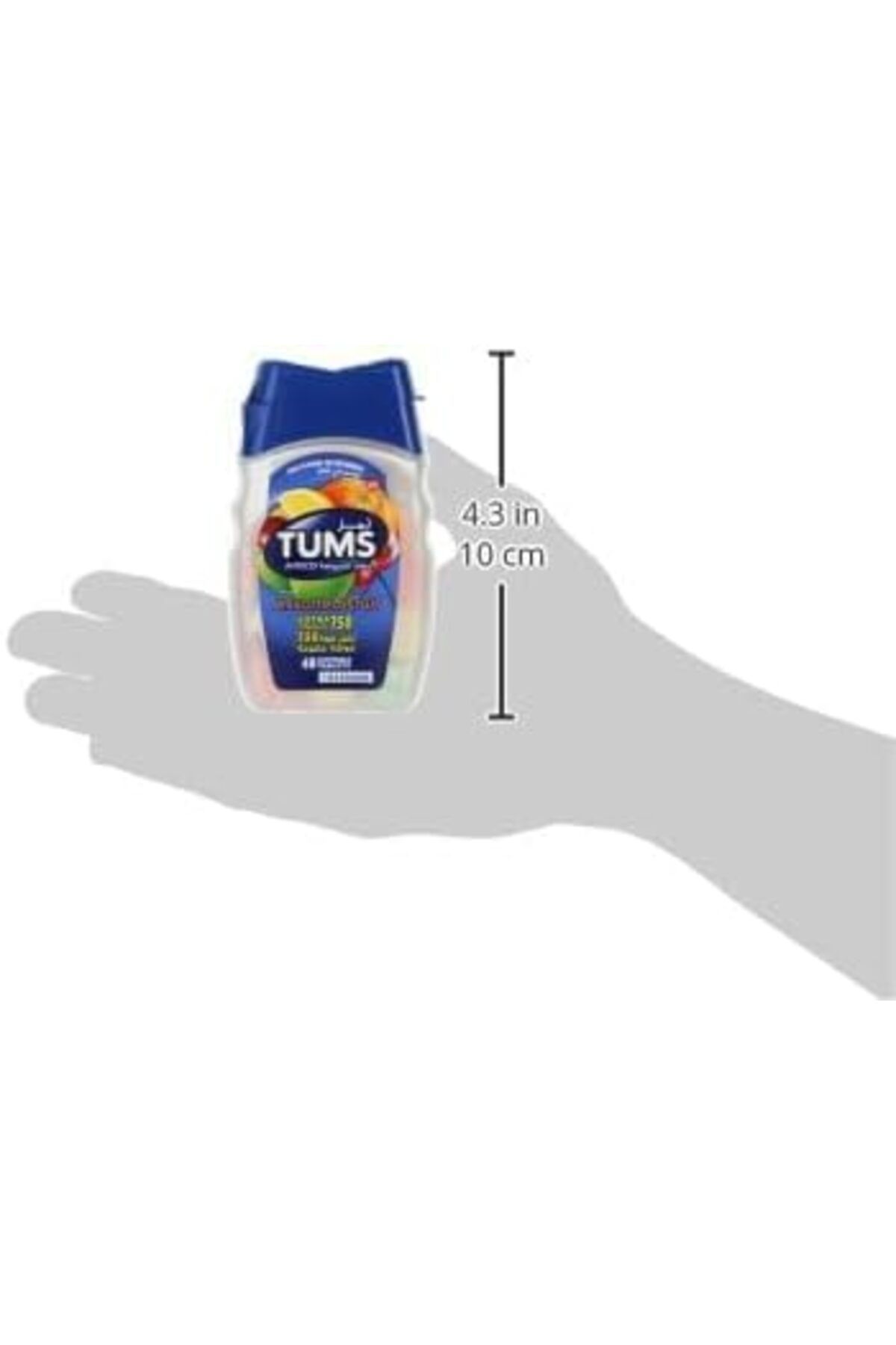 Tums-أقراص مضادة للحموضة قابلة للمضغ، قوة إضافية لتخفيف عسر الهضم، بنكهة الفواكه المتنوعة، 48 قرصًا 5