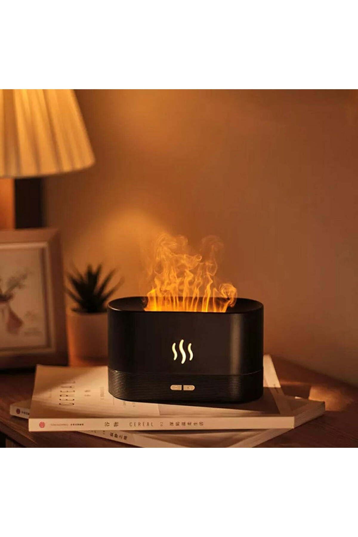 divendi-ro-Aromatherapy Diffuser and Humidifier with Flame and Ultrasound Effect, 3 in 1, LED RGB, 180ml, Black 5