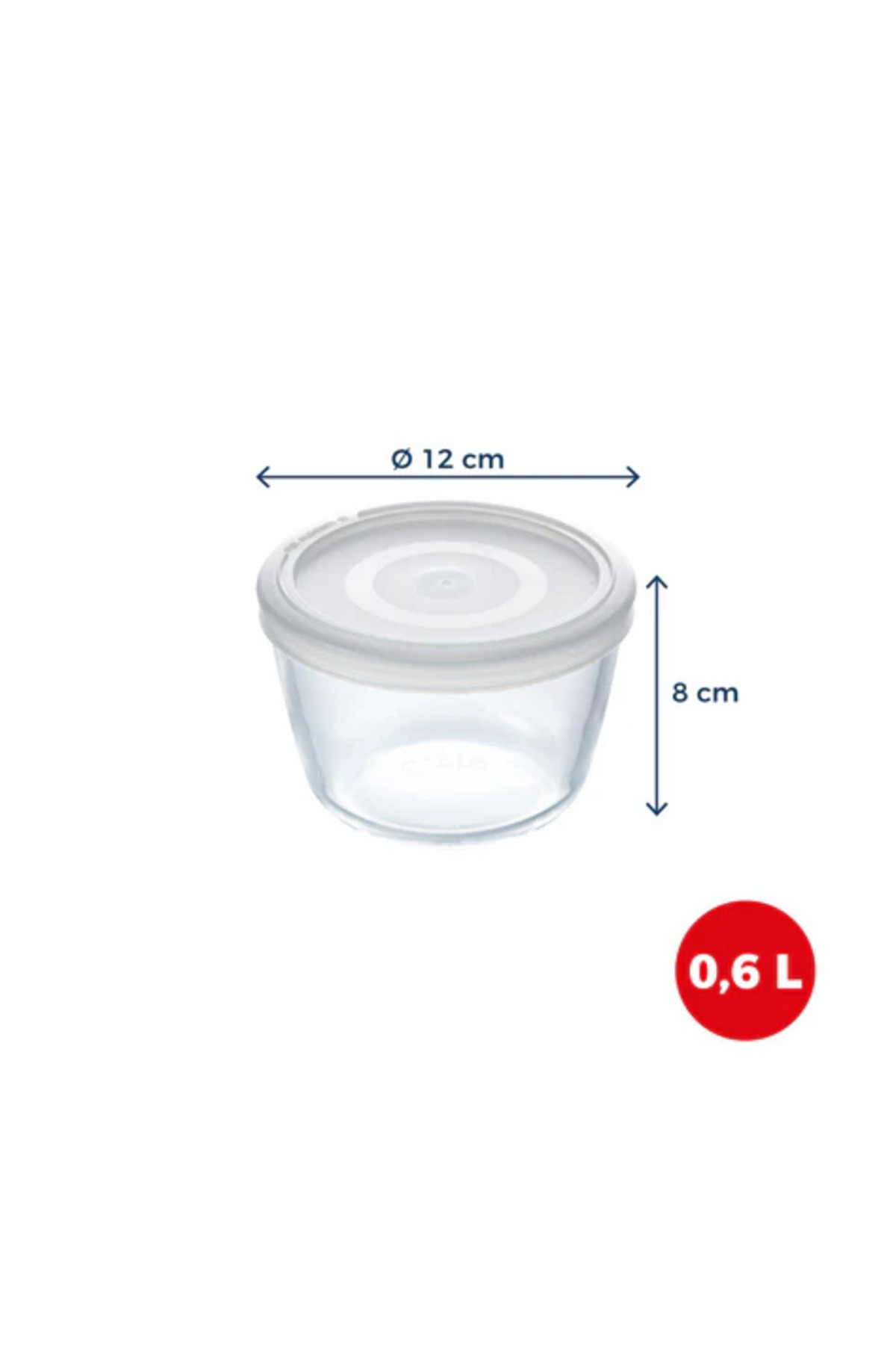 Pyrex-Pyrex Cook & Freeze Round Dish with Plastic Lid 0.6L – Glass Container 2