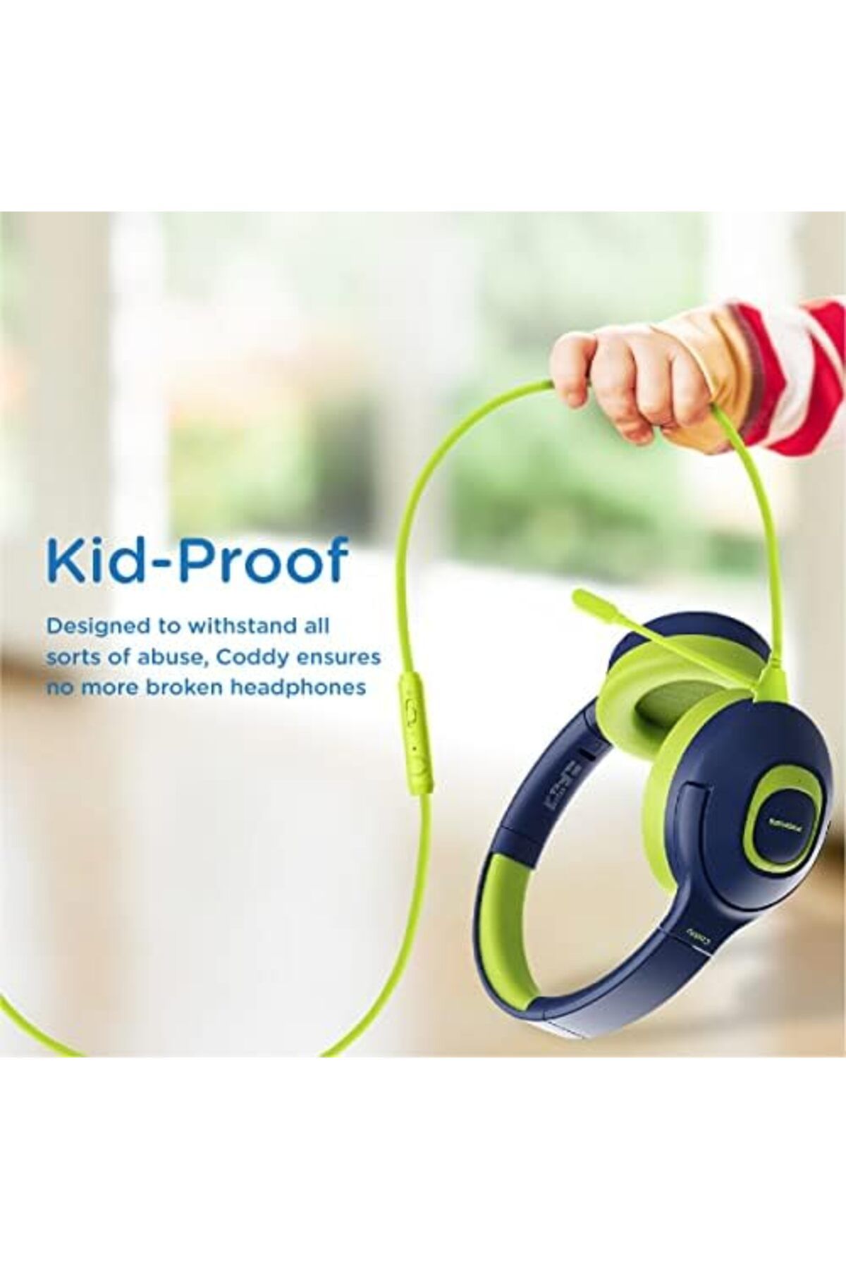 Promate-Kids Wireless Bluetooth Headphones, Stylish Dual Microphone Volume Controlled 85dB to 93dB H 6