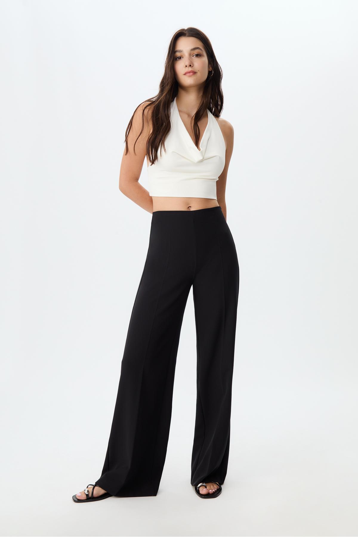 Stradivarius  Dökümlü kumaş pantolon - Görsel 2