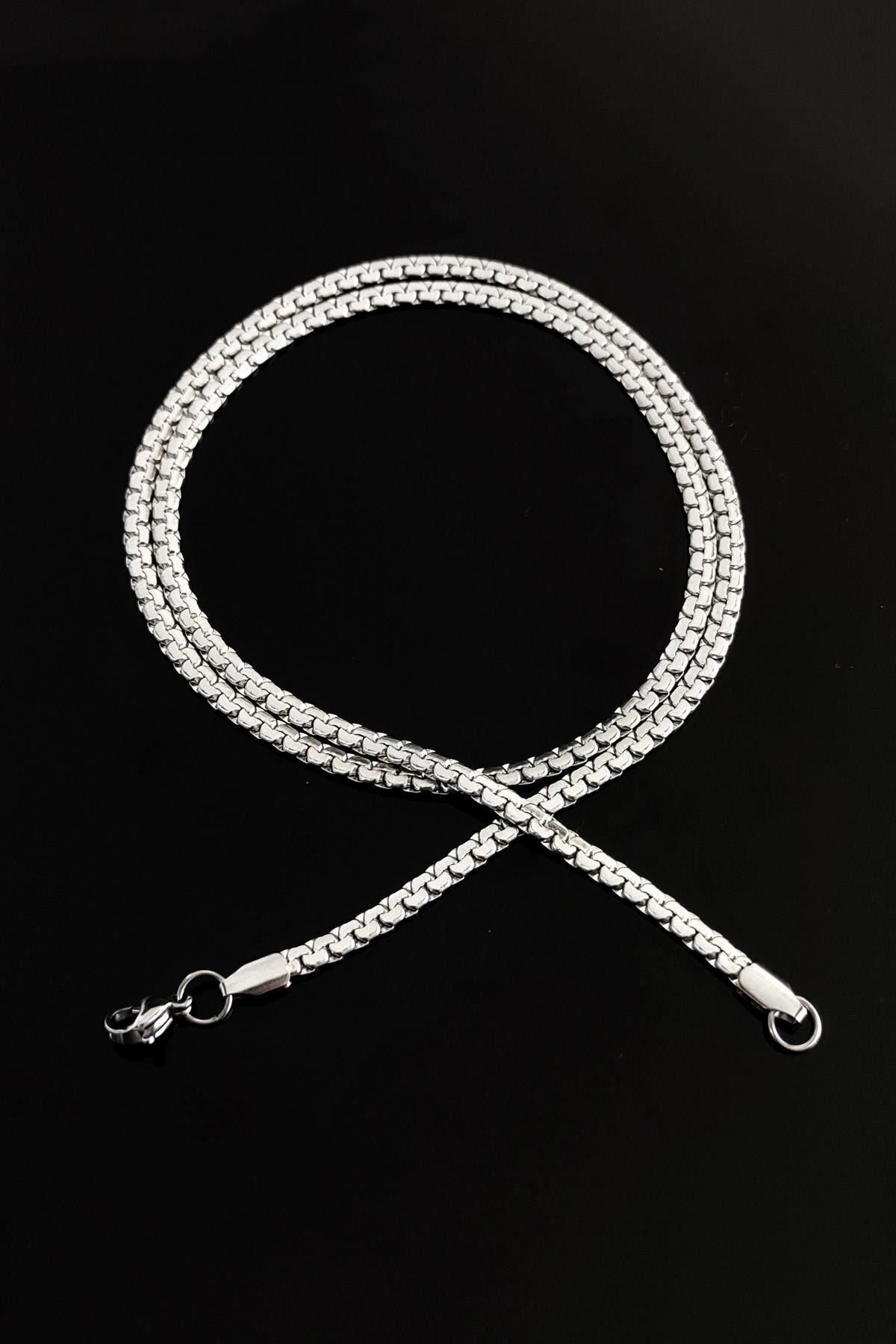 Men's Steel Necklace - Crush Flat Model Greek 316l • Lover • Spouse • Father's Necklace