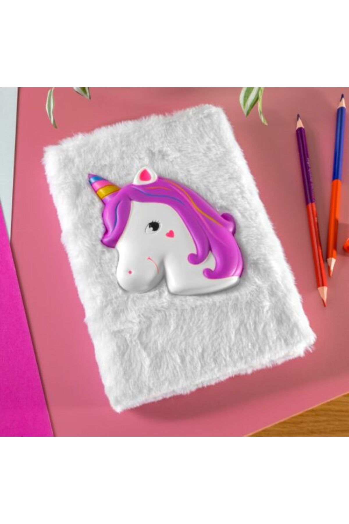 Gadget Master-Unicorn Notebook with Soft Fur A5 2