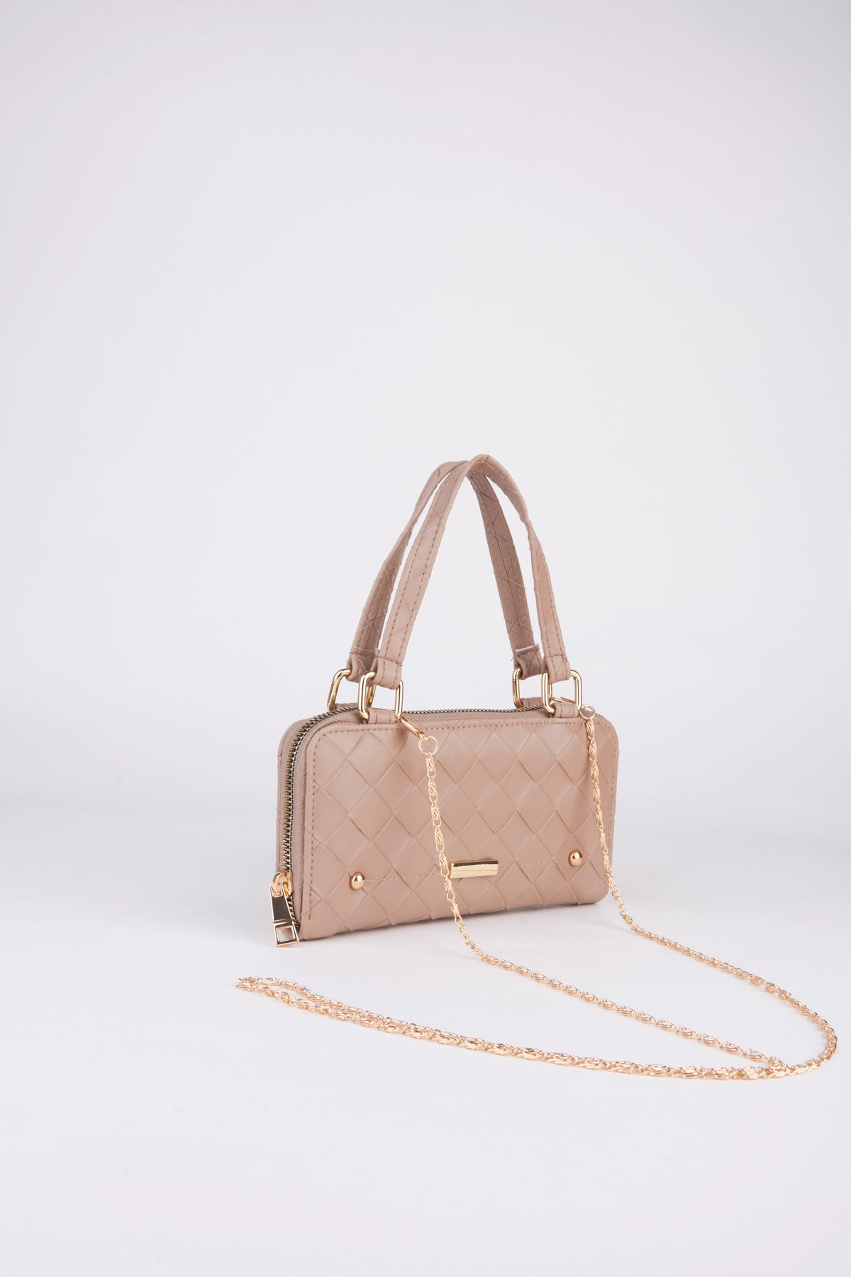Vivaq-Women's Mink Fish Scale Patterned Removable Strap Zipper Closure Wallet and Shoulder Bag 4