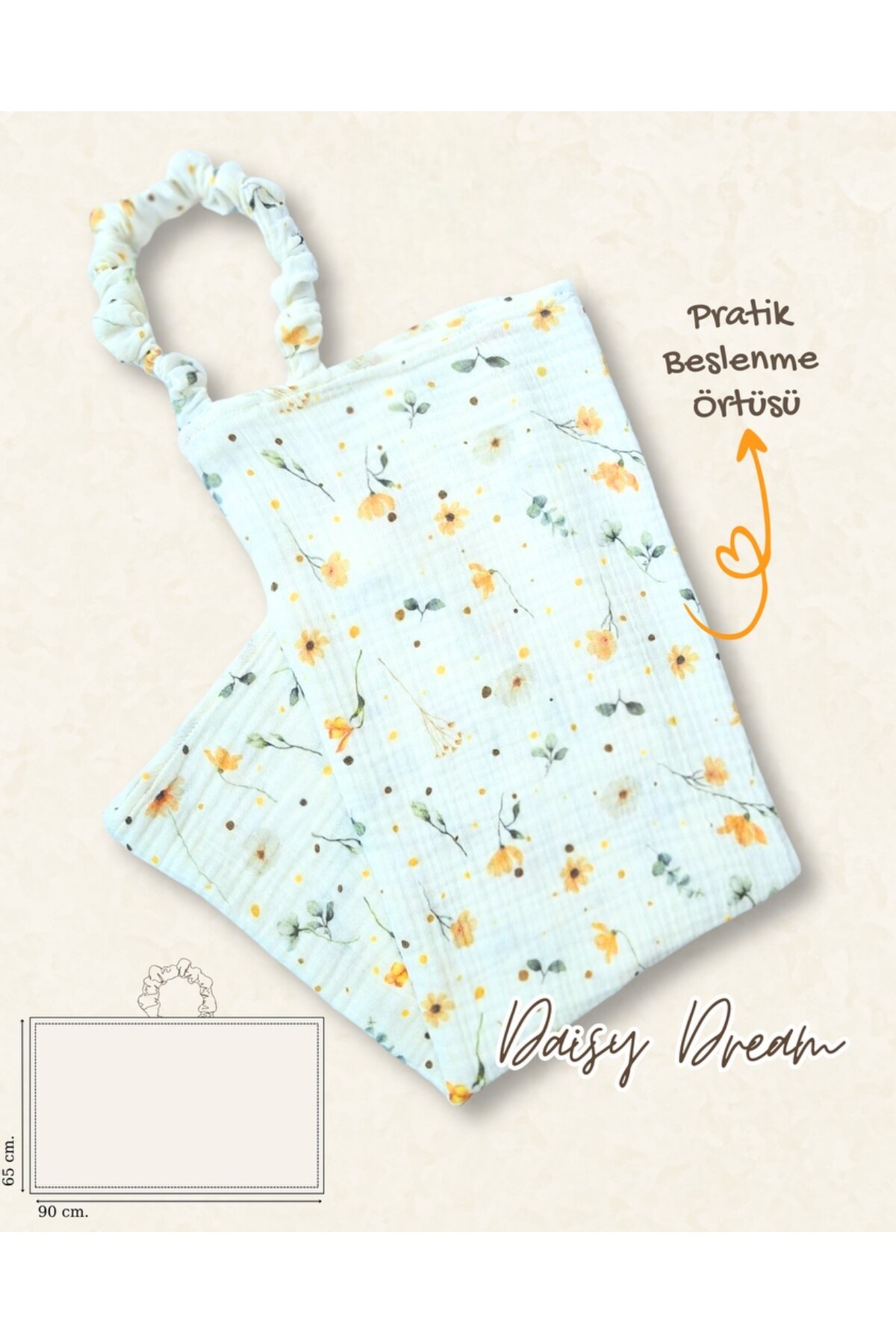 Momfey Organics Daisy Dream Beslenme Mini Set Emzirme Örtüsü Önlük Ağız Bezi fotoğrafı 6 (önizleme)
