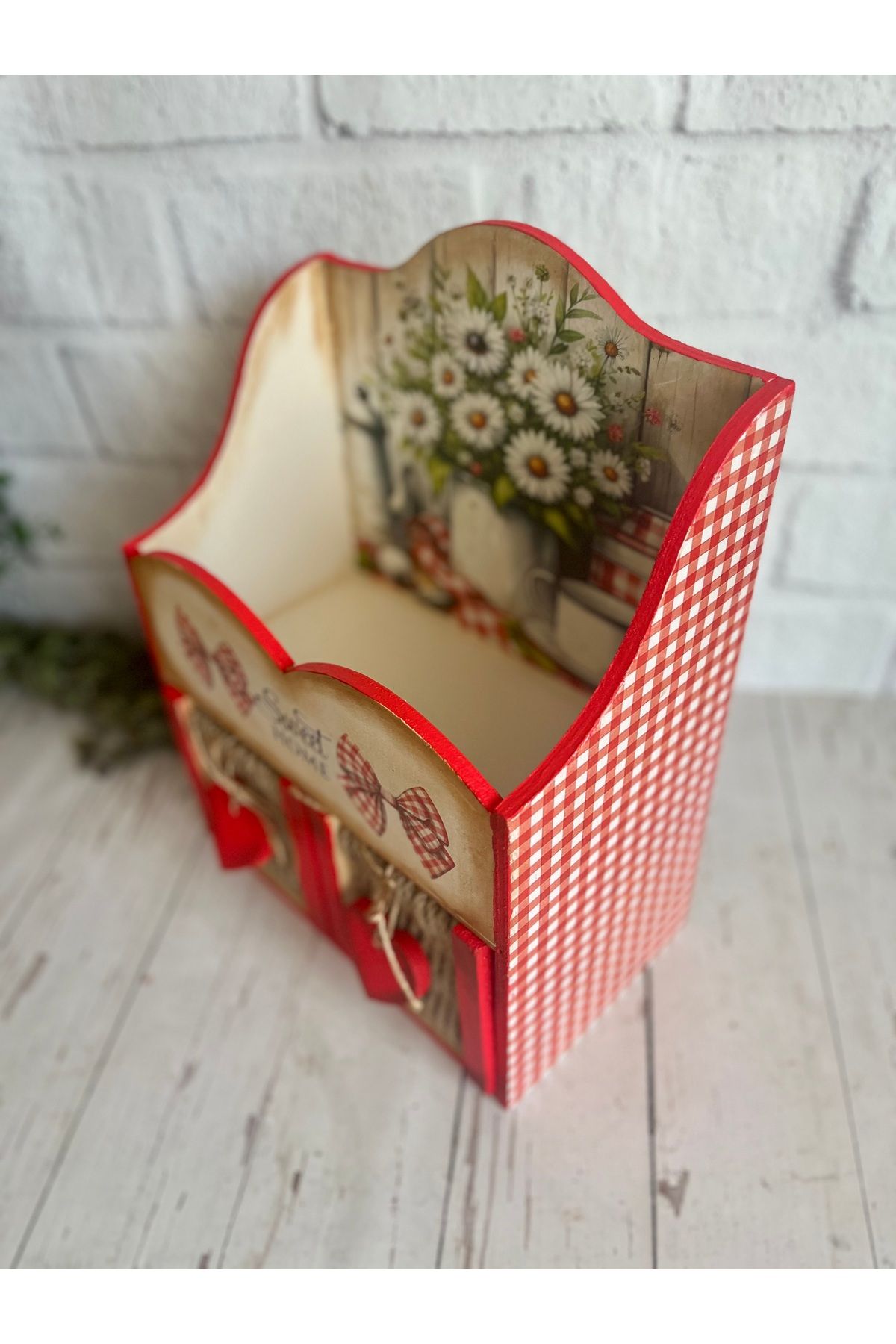 Bypinaryuksel-Solid Design Multi-Purpose Box with Knitted Drawer on the Front 4