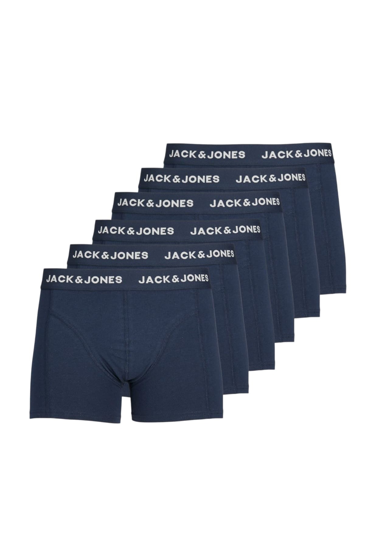 شلوارک بوکس مردانه جک جونز مدل 6 عددی سرمه‌ای کد 12171946 جک اند جونز باکسر Jack & Jones