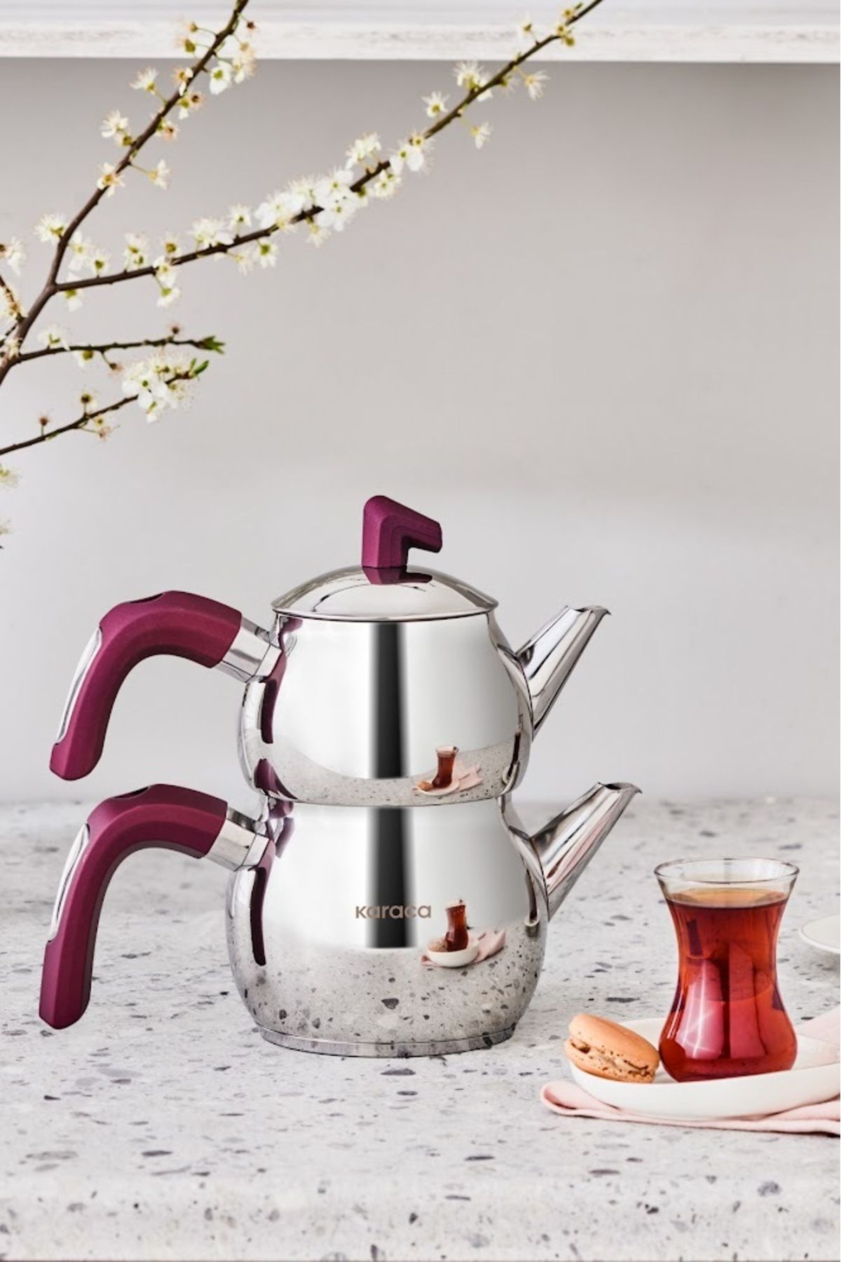 Karaca-Plum Viola Induction Based Midi Teapot Set 1