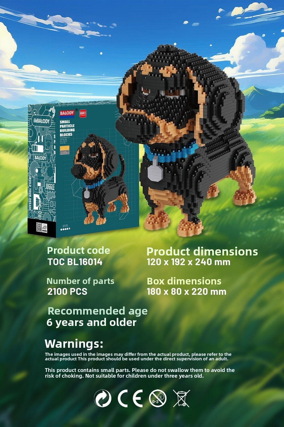 مجموعه پت – سگ سوسیسی (Bl16014) – ست اسباب‌بازی‌های ساختنی میکروبلاک