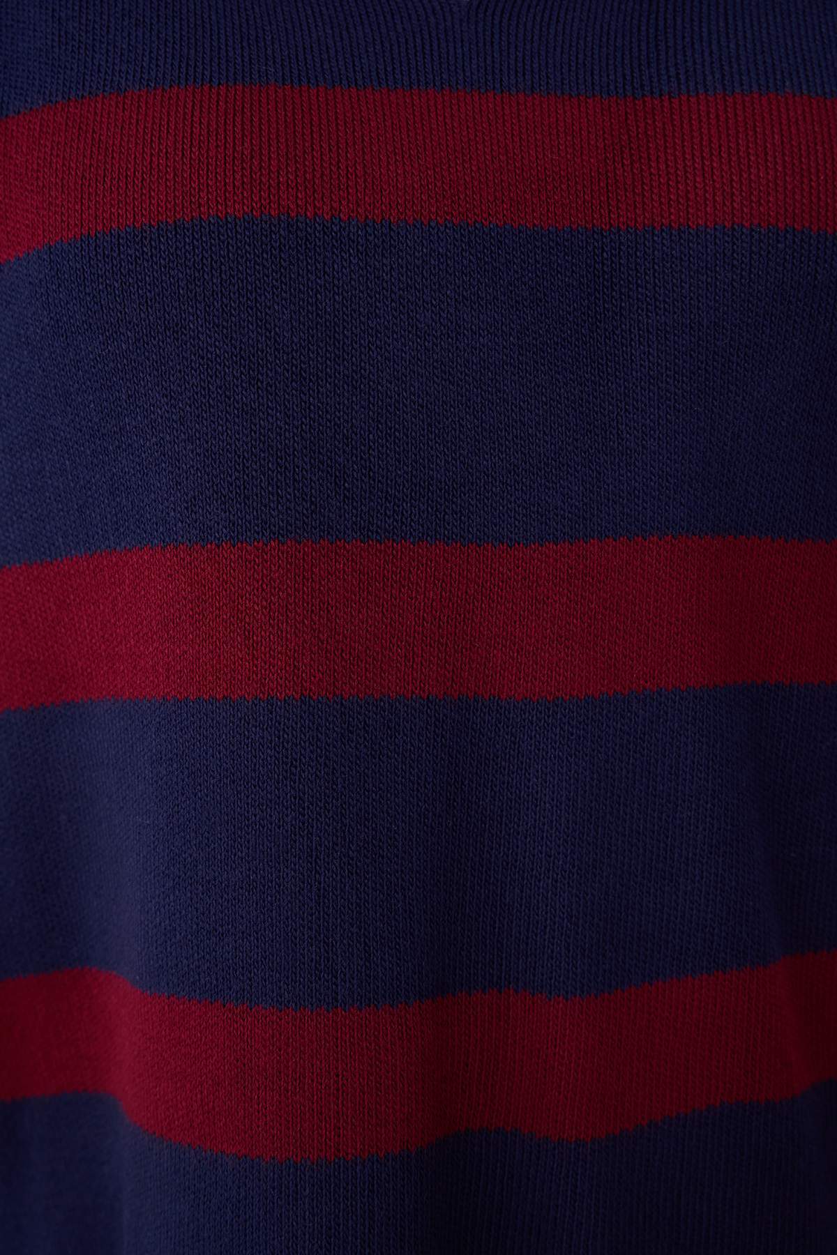 Trendyolmilla  Bordo Polo Yaka Basic Çizgili Triko Kazak TWOAW23BZ00001 - Görsel 3