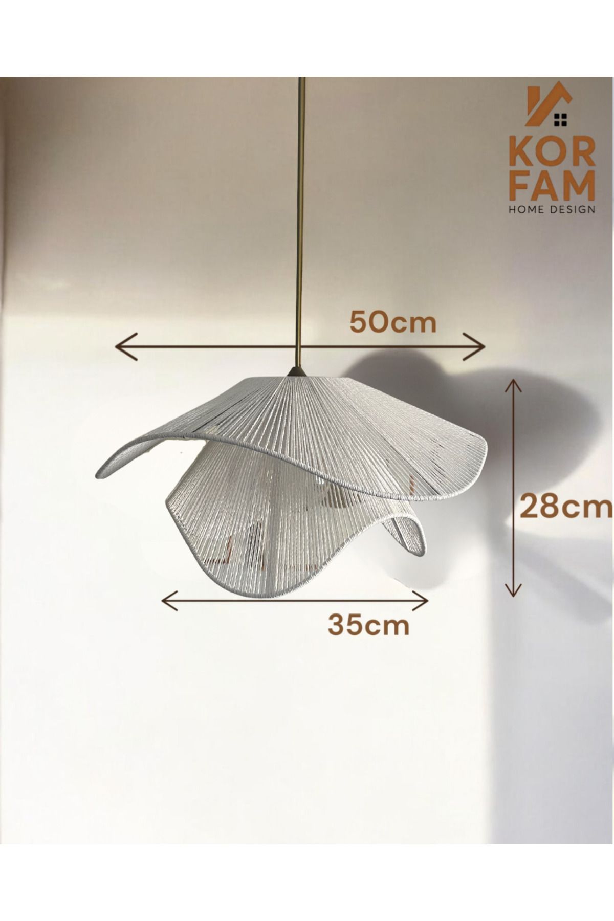 KorFam-Breeze Model - Wicker Handmade Bohemian Asymmetric Shape Rustic Chandelier White 3