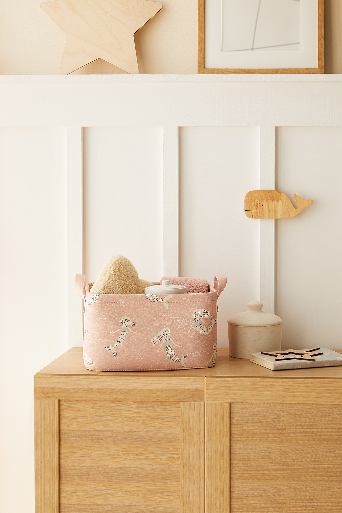 Ocean Home Textile Çocuk Odası Deniz Kızı Oyuncak Düzenleyici Saklama Sepeti 30x21x18 fotoğrafı 4 (önizleme)