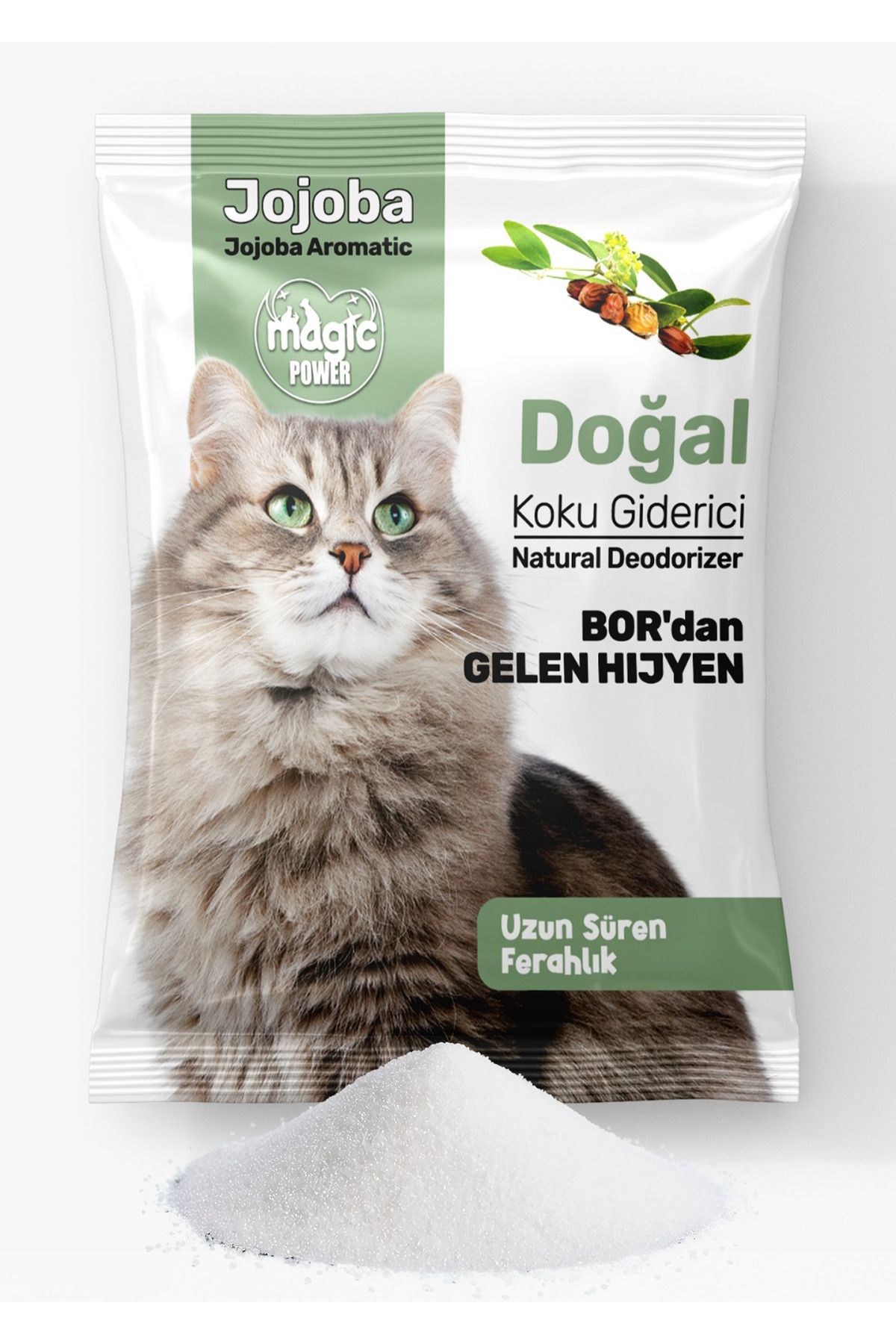Eva & Wall-e Jojoba Aromalı Kedi Kumu Koku Giderici 25g Şase | Bor & Aktif Karbon | Doğal ve Hijyenik Formül